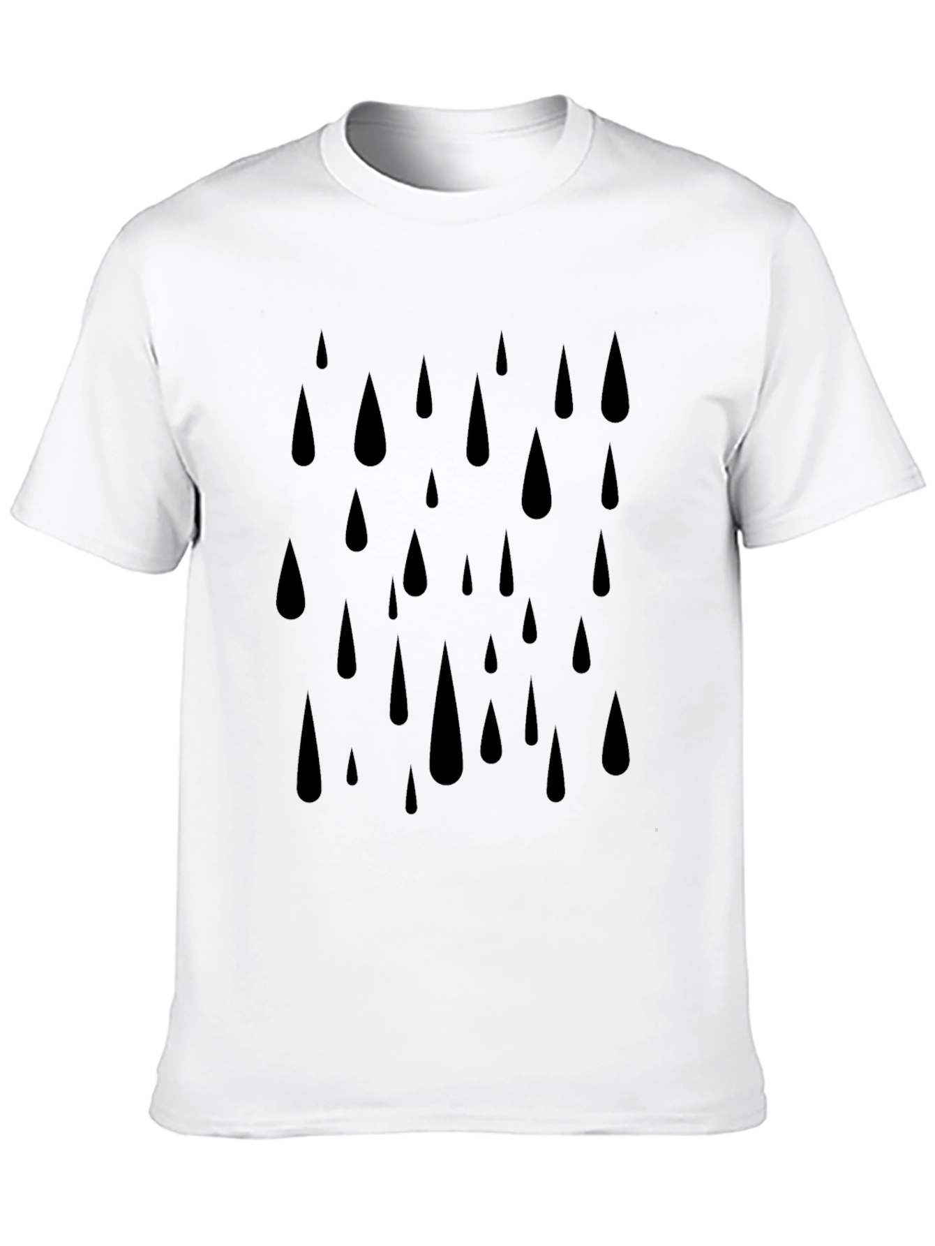 Raindrop Graphic Black T-Shirt for Men
