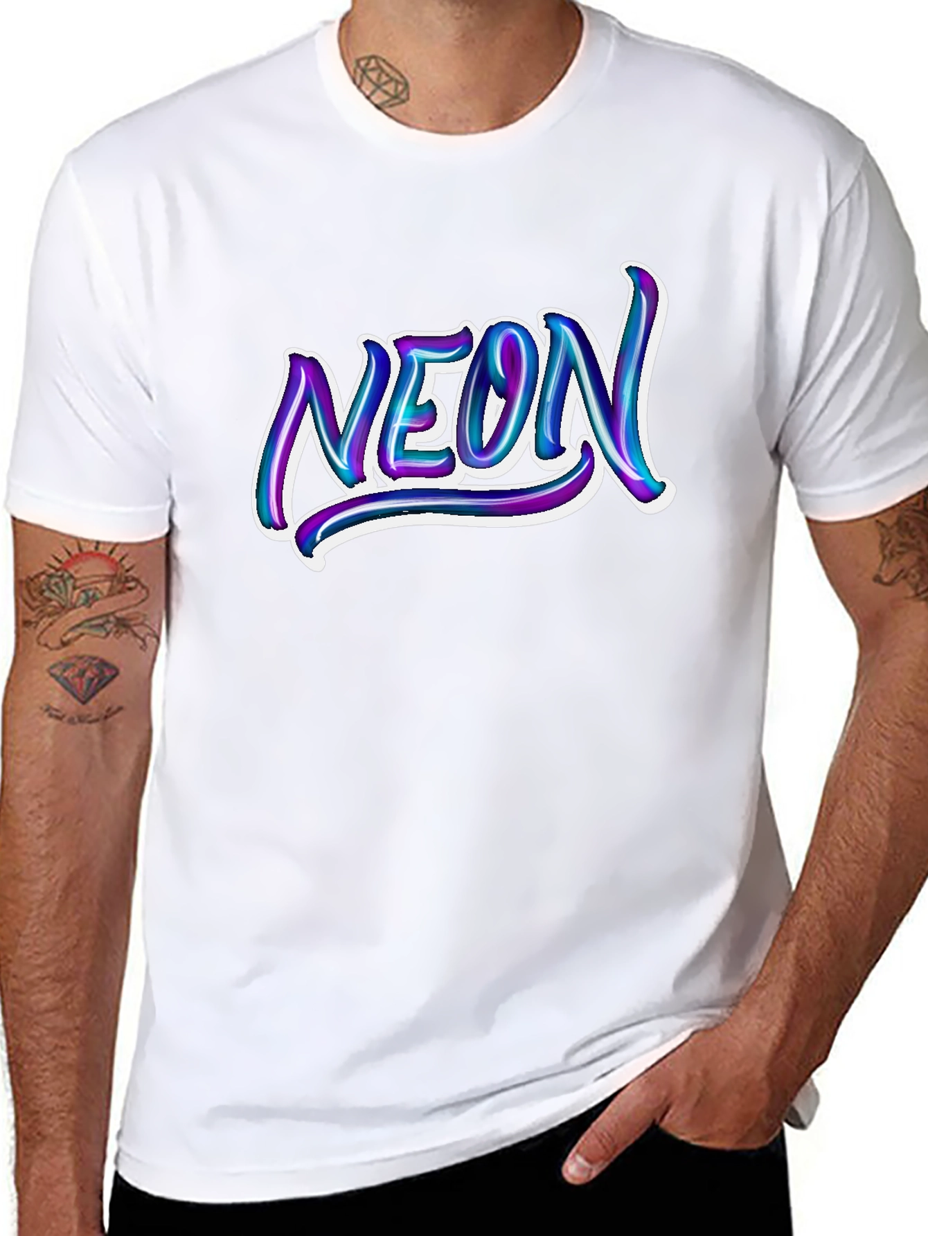 Neon Graphic T-Shirt - Stylish Mens Tee