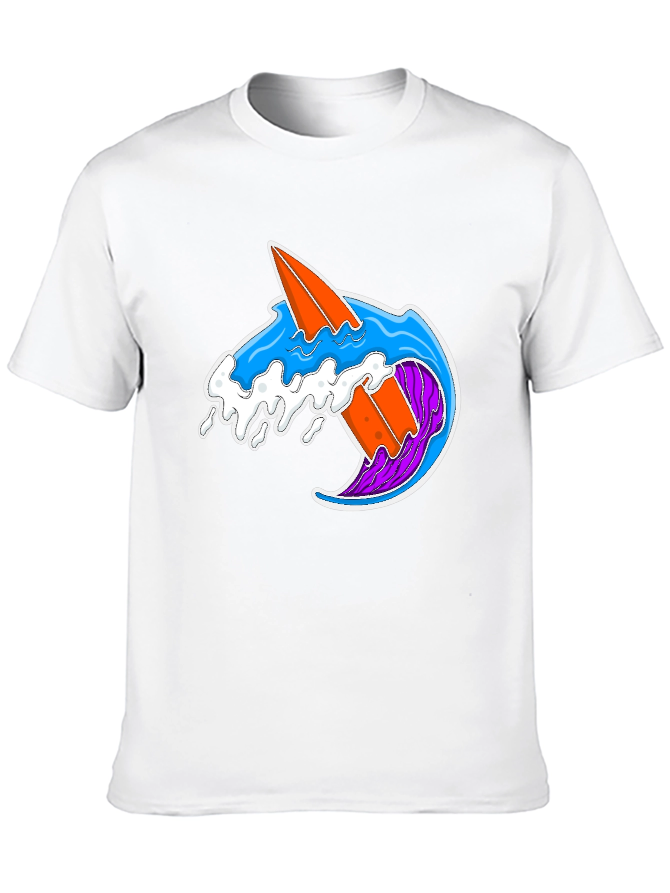 Surfboard Wave Graphic Black T-Shirt