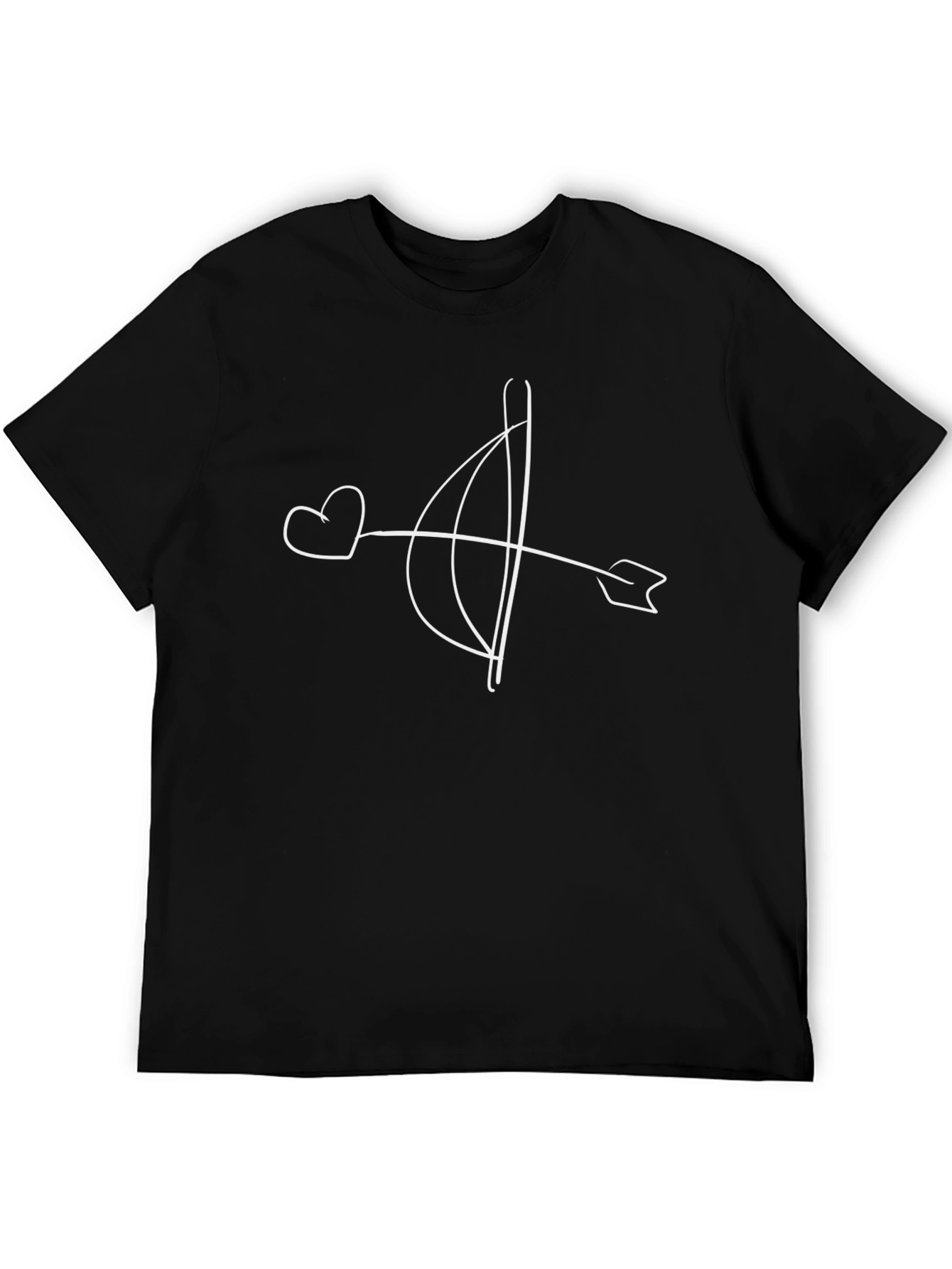 Heart Arrow Graphic Tee - Casual Black T-Shirt