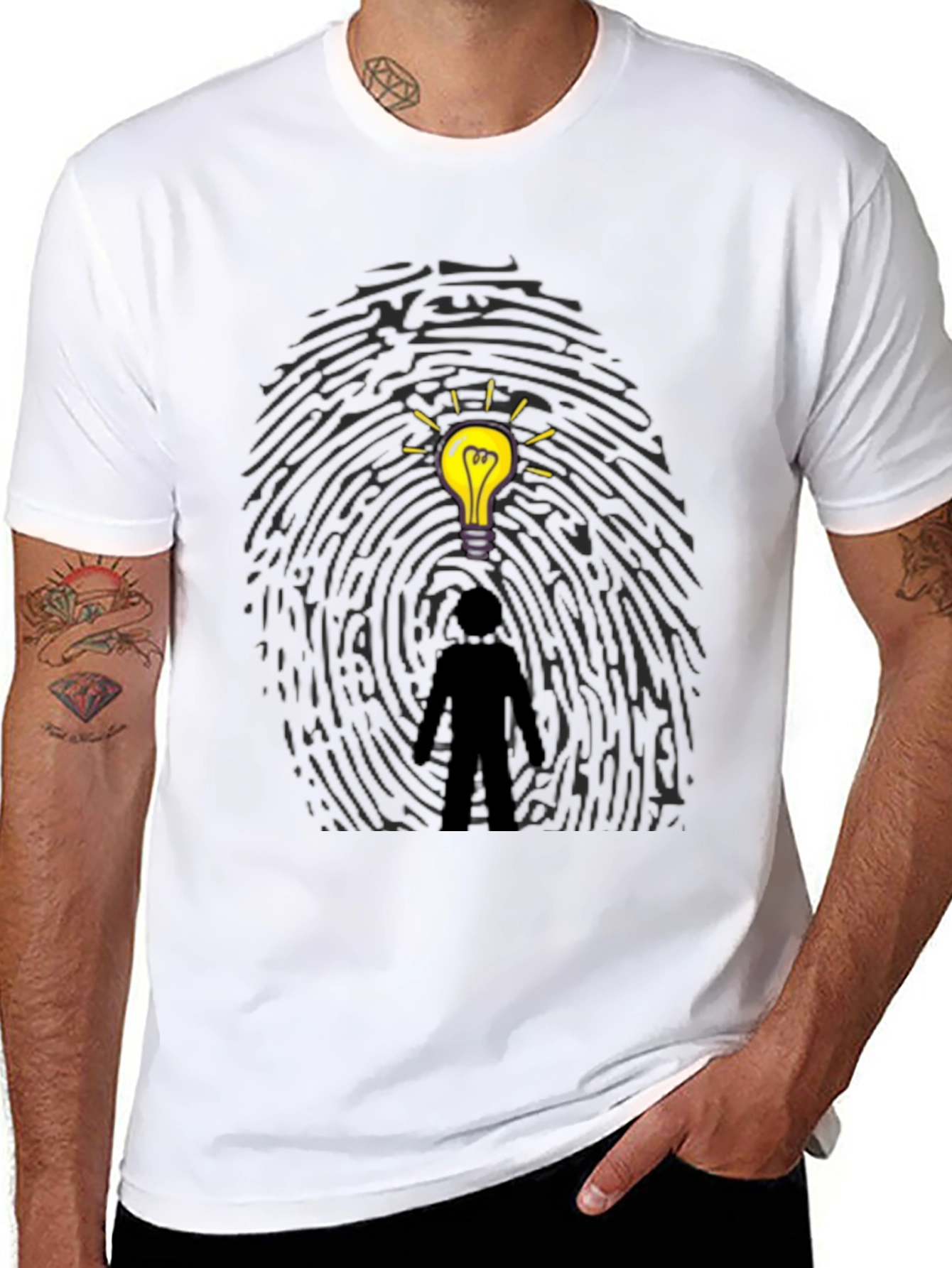 Idea Fingerprint T-Shirt - Unique Graphic Tee