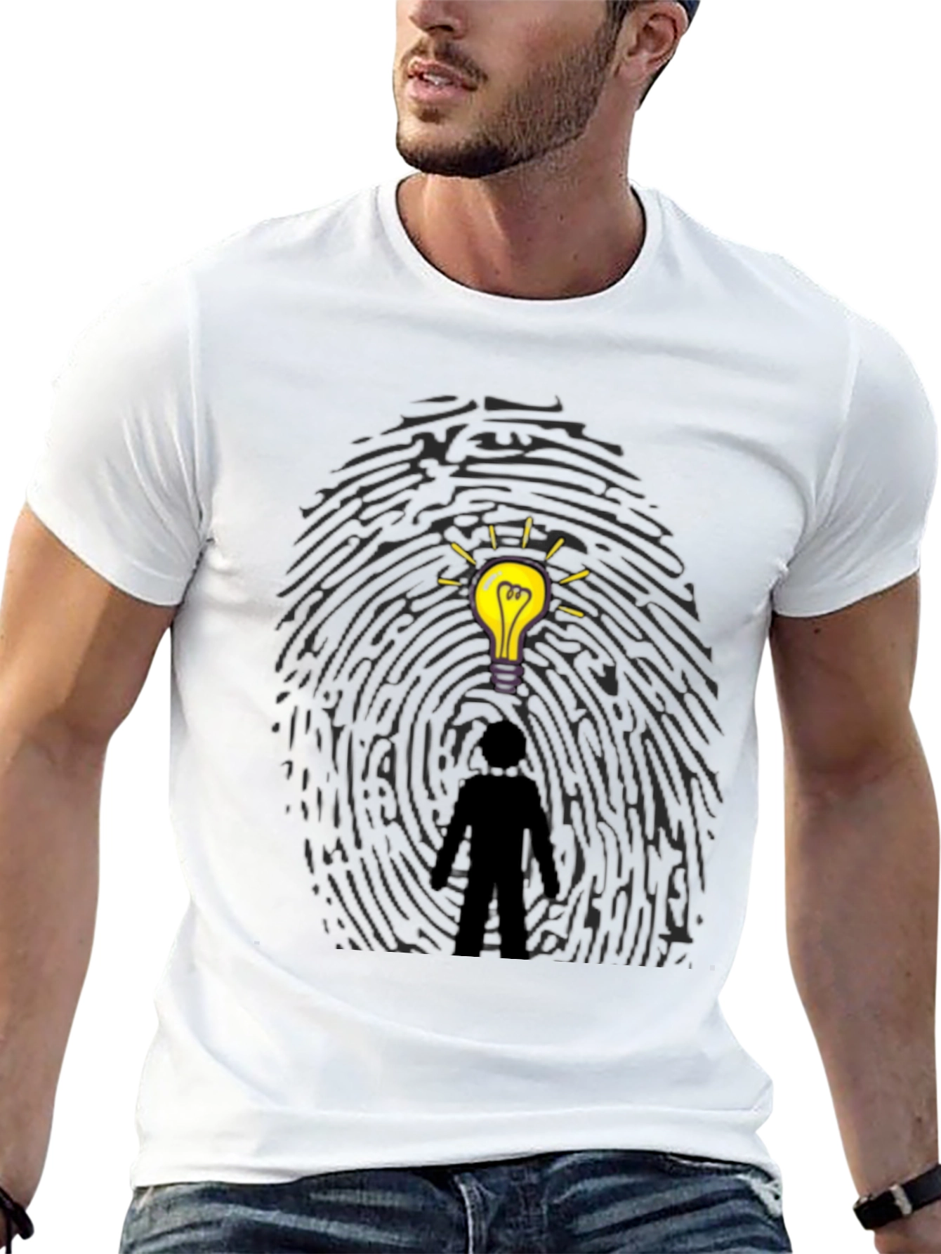 Idea Fingerprint T-Shirt - Unique Graphic Tee