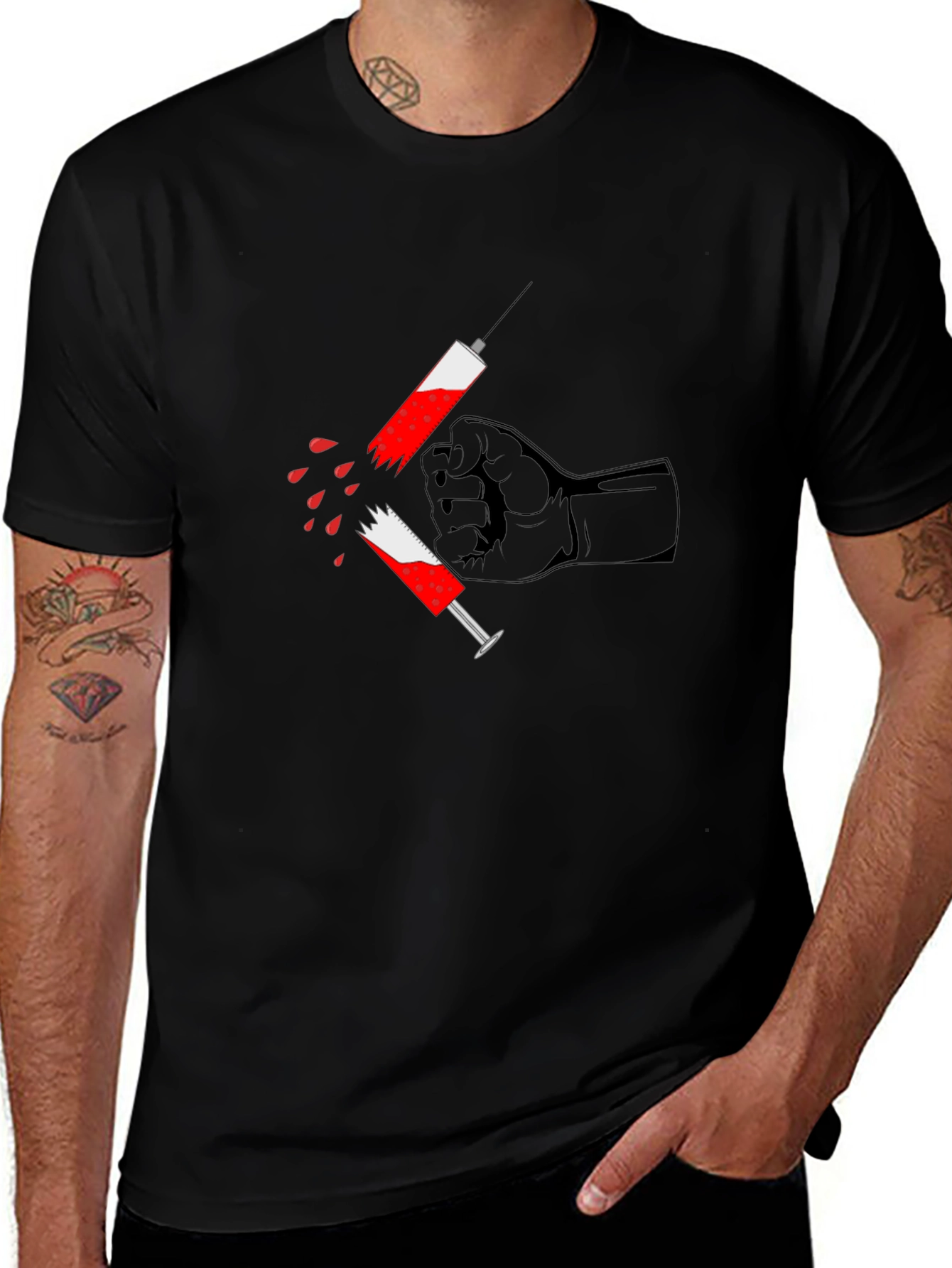 Anti-Drug Graphic Tee - Black