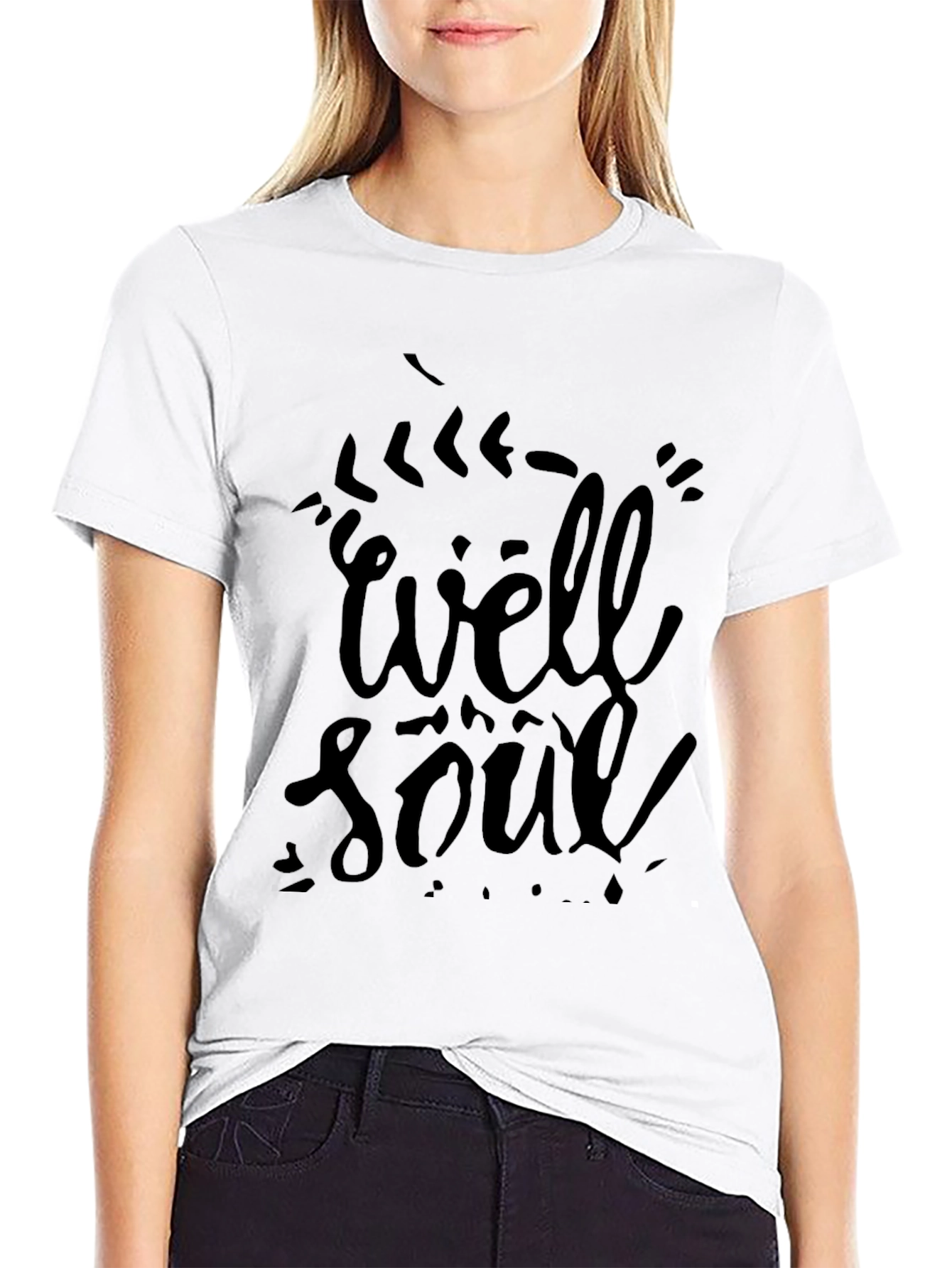 Well Soul Black Graphic T-Shirt
