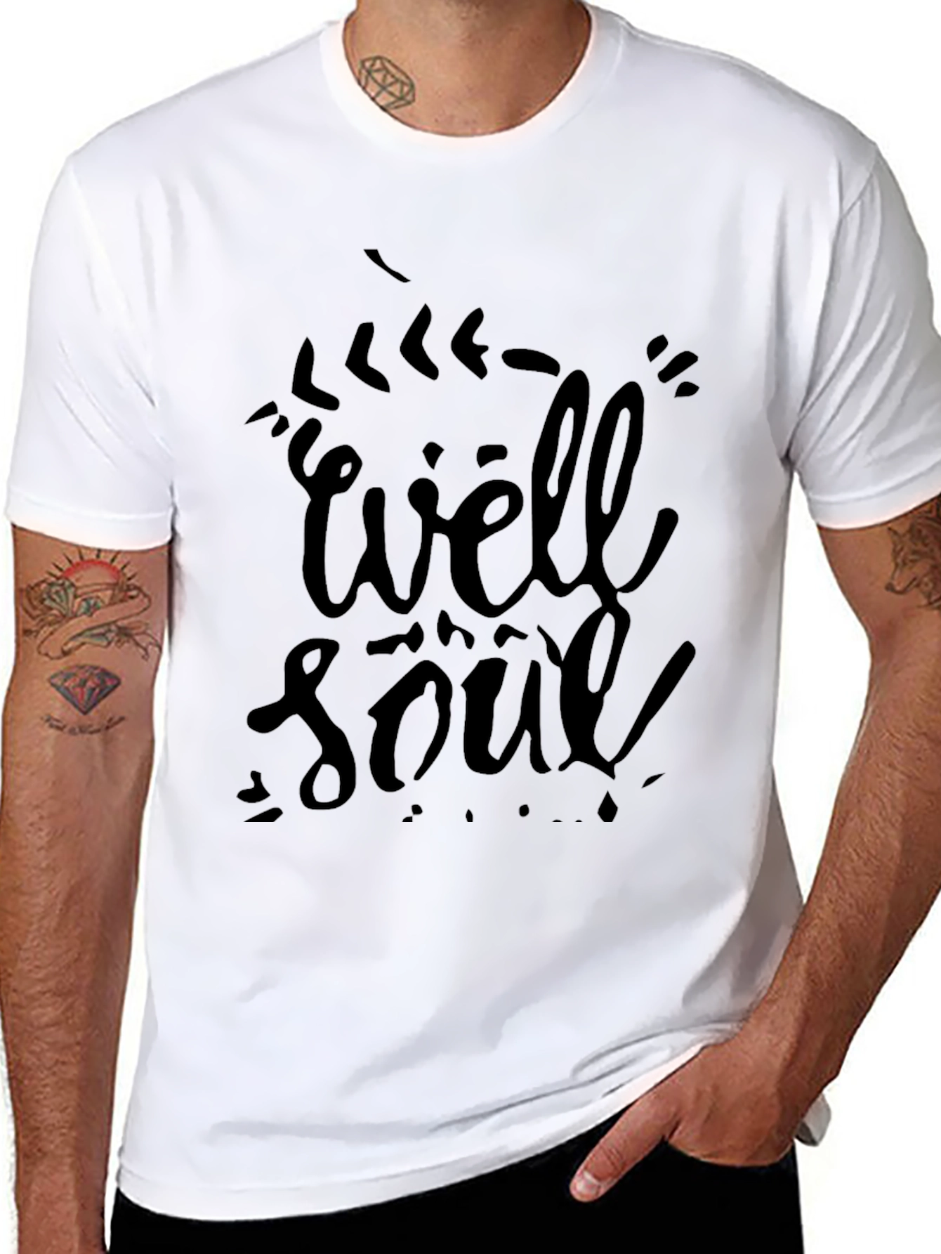 Well Soul Black Graphic T-Shirt
