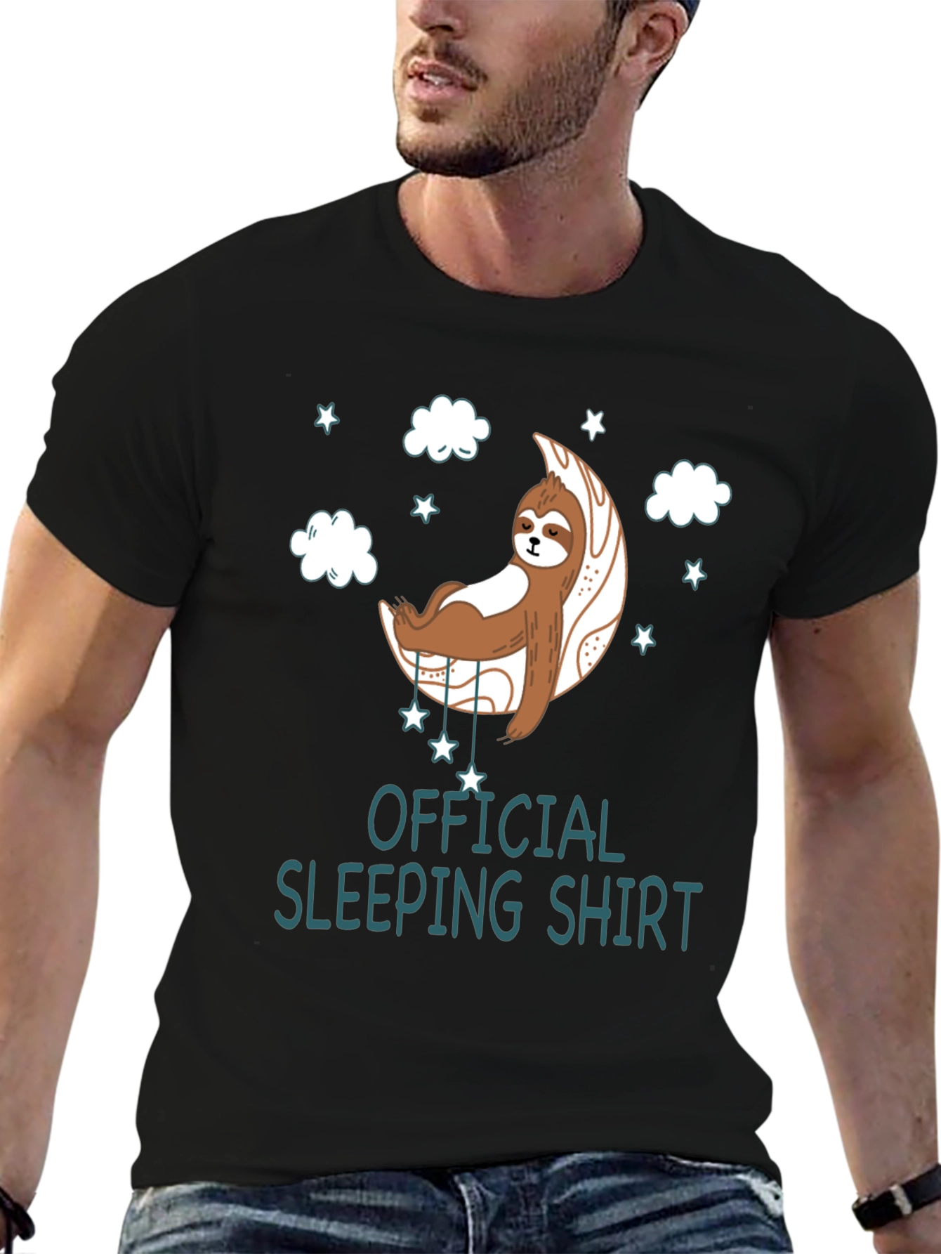 Sloth Sleeping Shirt - Unisex Black Tee
