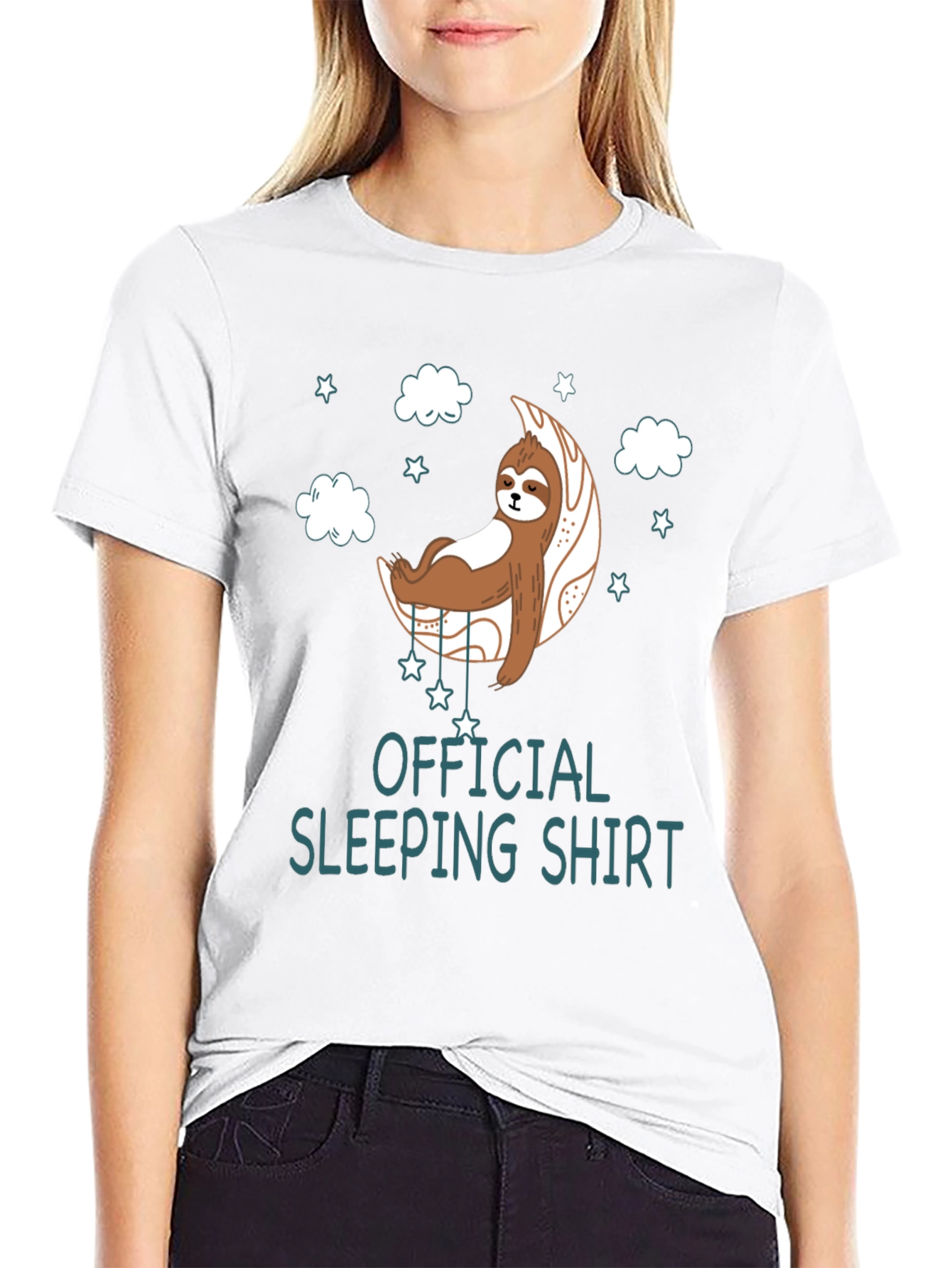 Sloth Sleeping Shirt - Unisex Black Tee