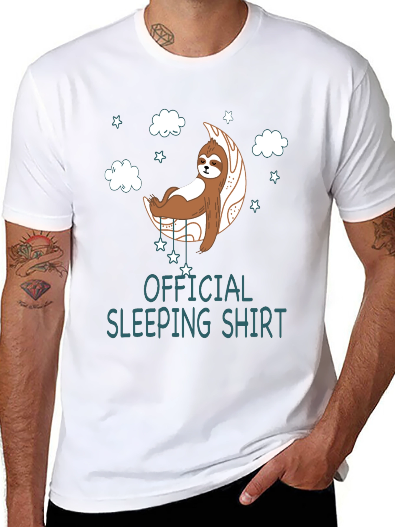 Sloth Sleeping Shirt - Unisex Black Tee