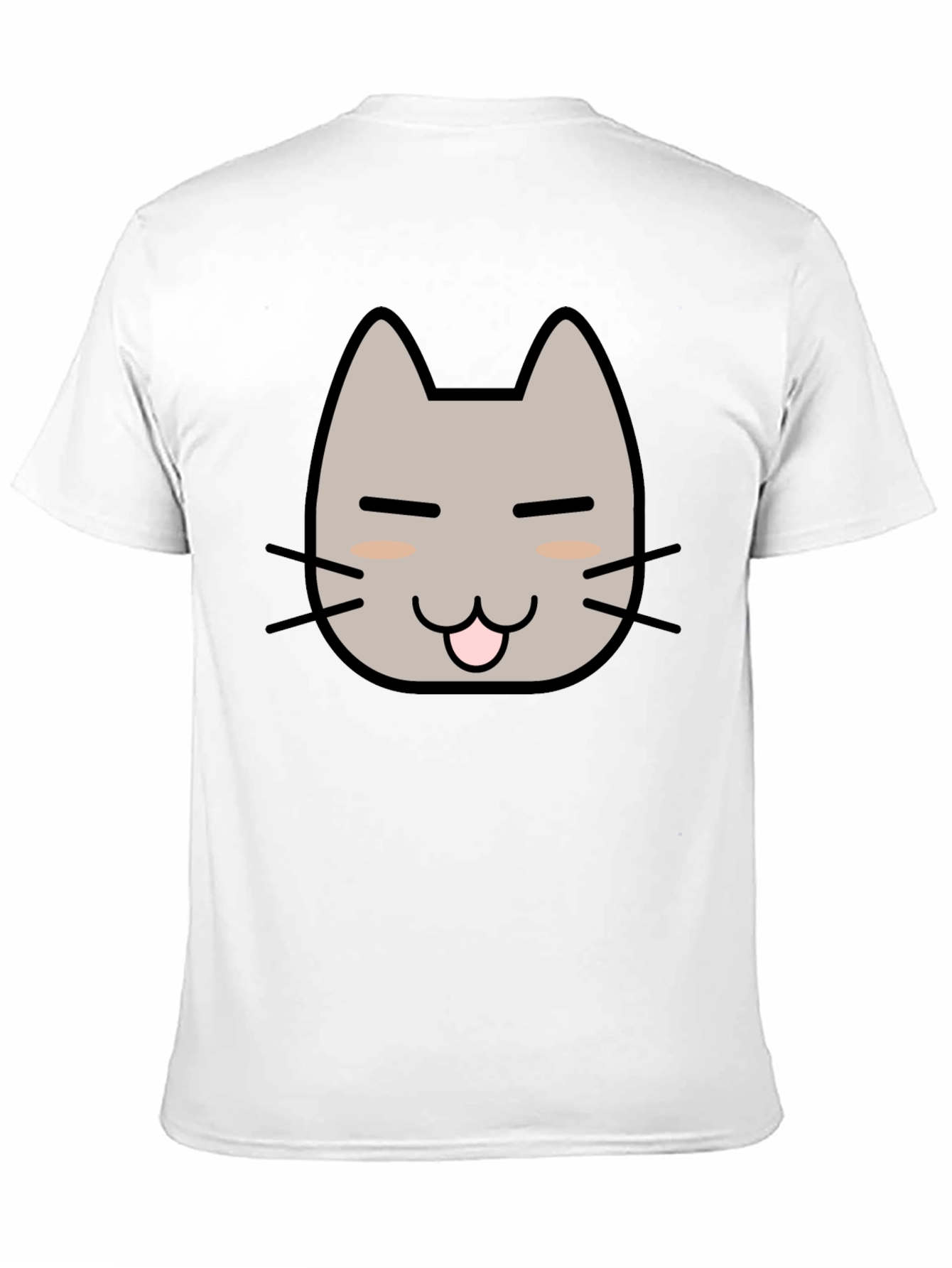 Cute Cartoon Cat Graphic Tee - Black