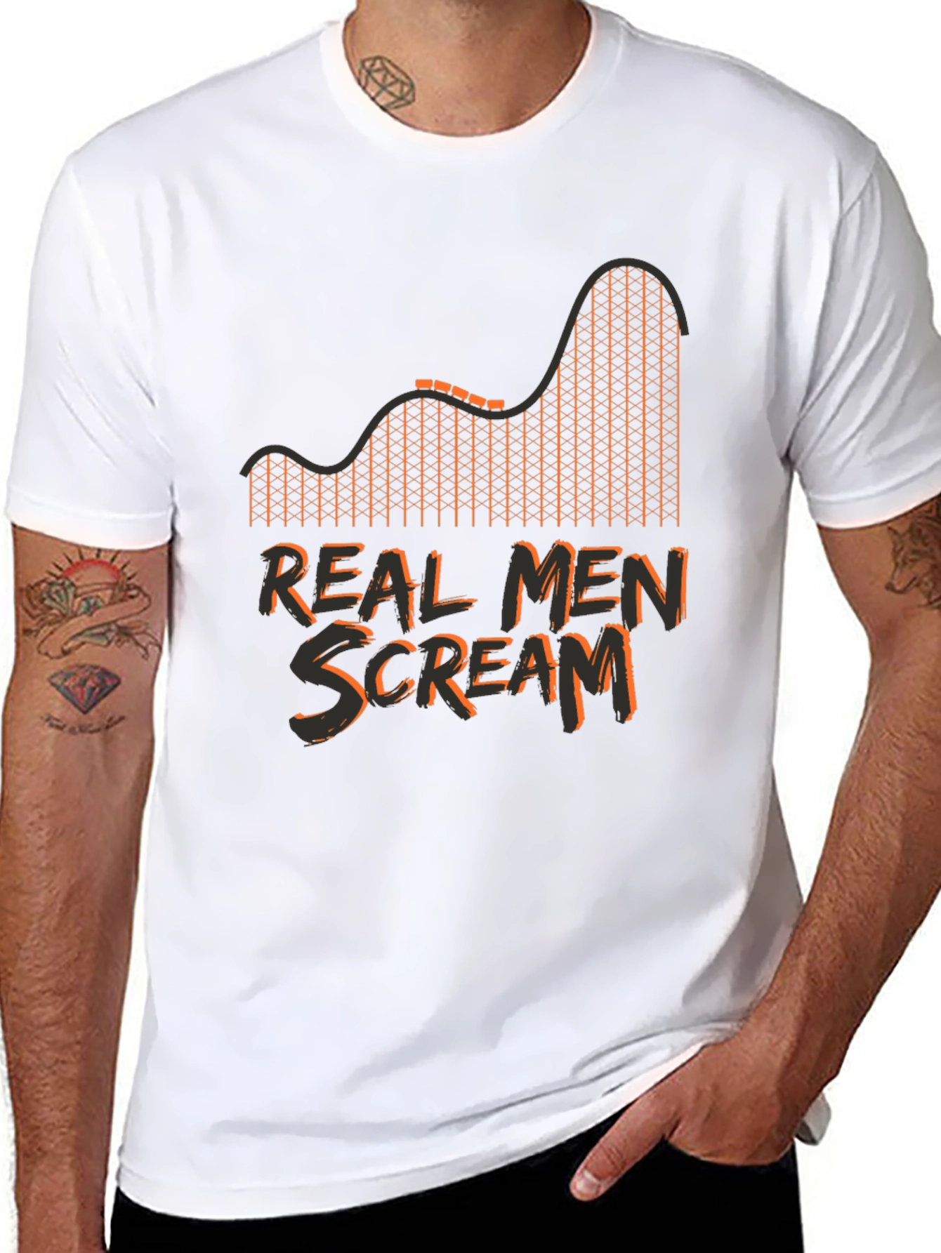 Real Men Scream Roller Coaster T-Shirt