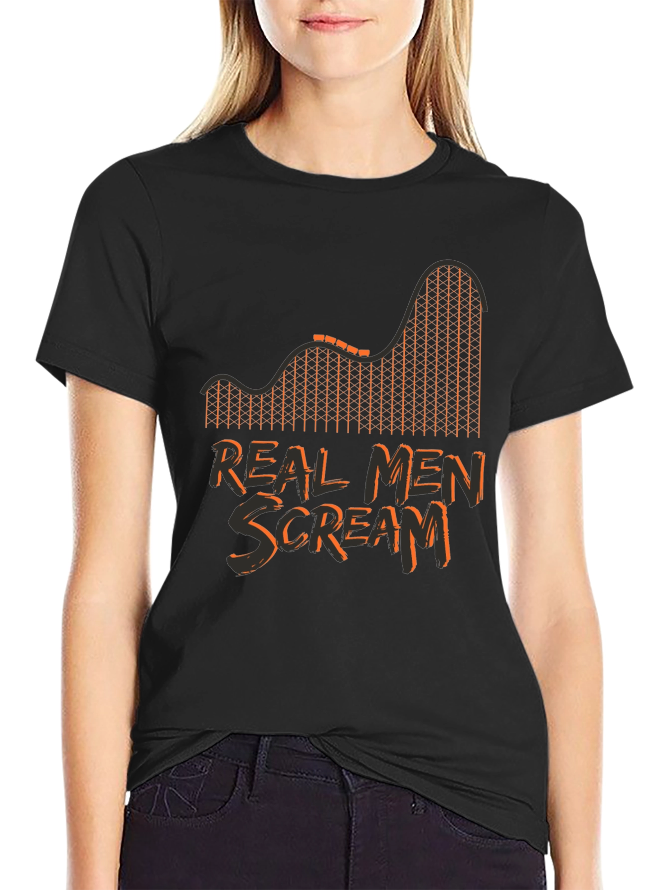 Real Men Scream Roller Coaster T-Shirt
