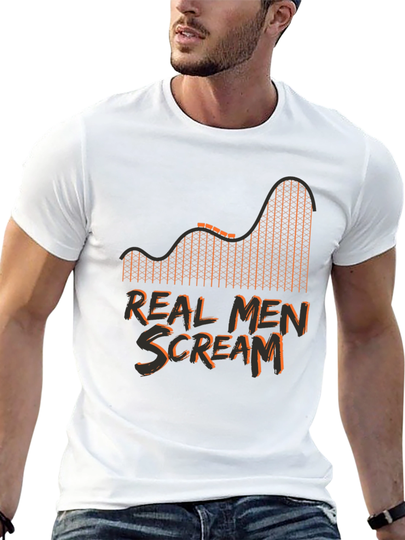 Real Men Scream Roller Coaster T-Shirt