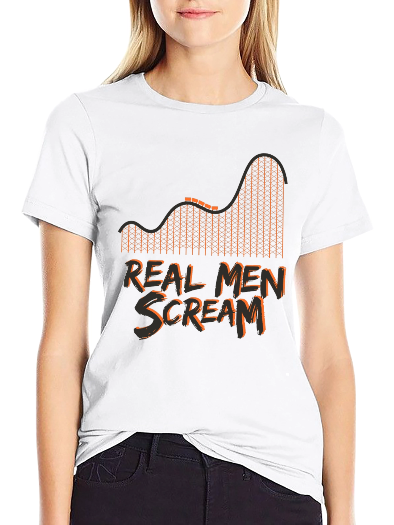 Real Men Scream Roller Coaster T-Shirt
