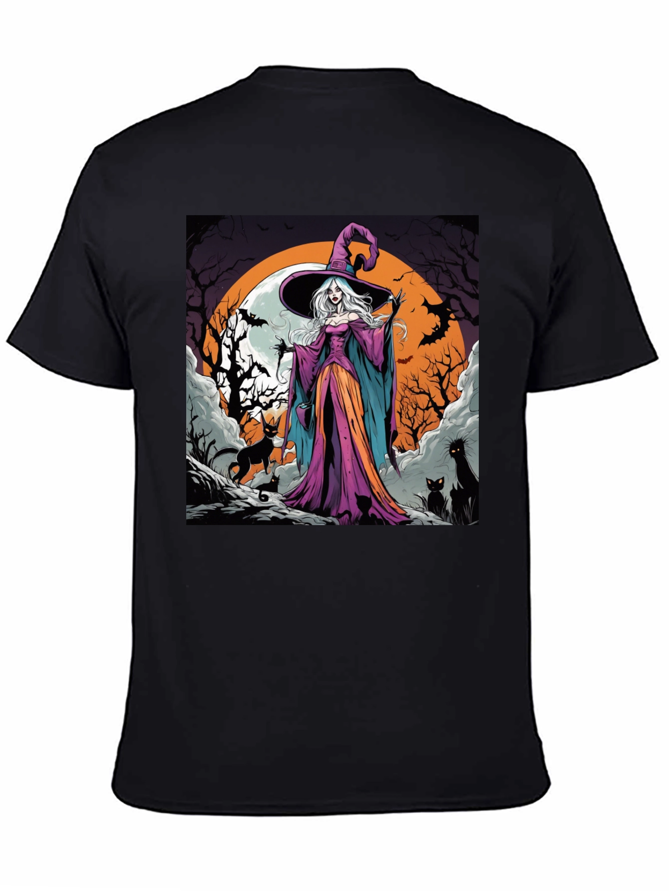 Witch & Cats Halloween T-Shirt