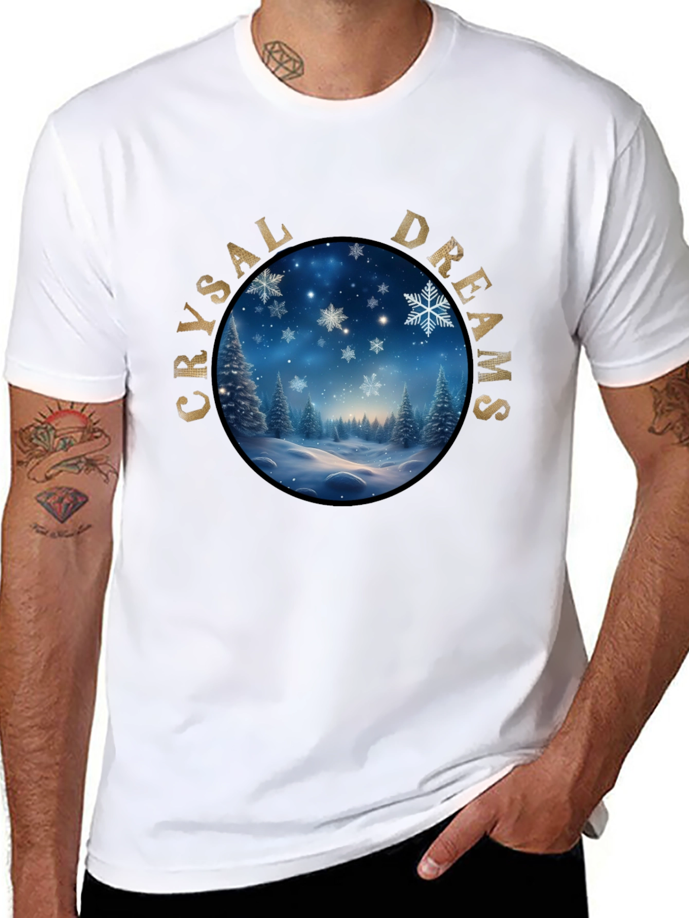 Crystal Dreams Graphic Tee - Winter Snow Scene