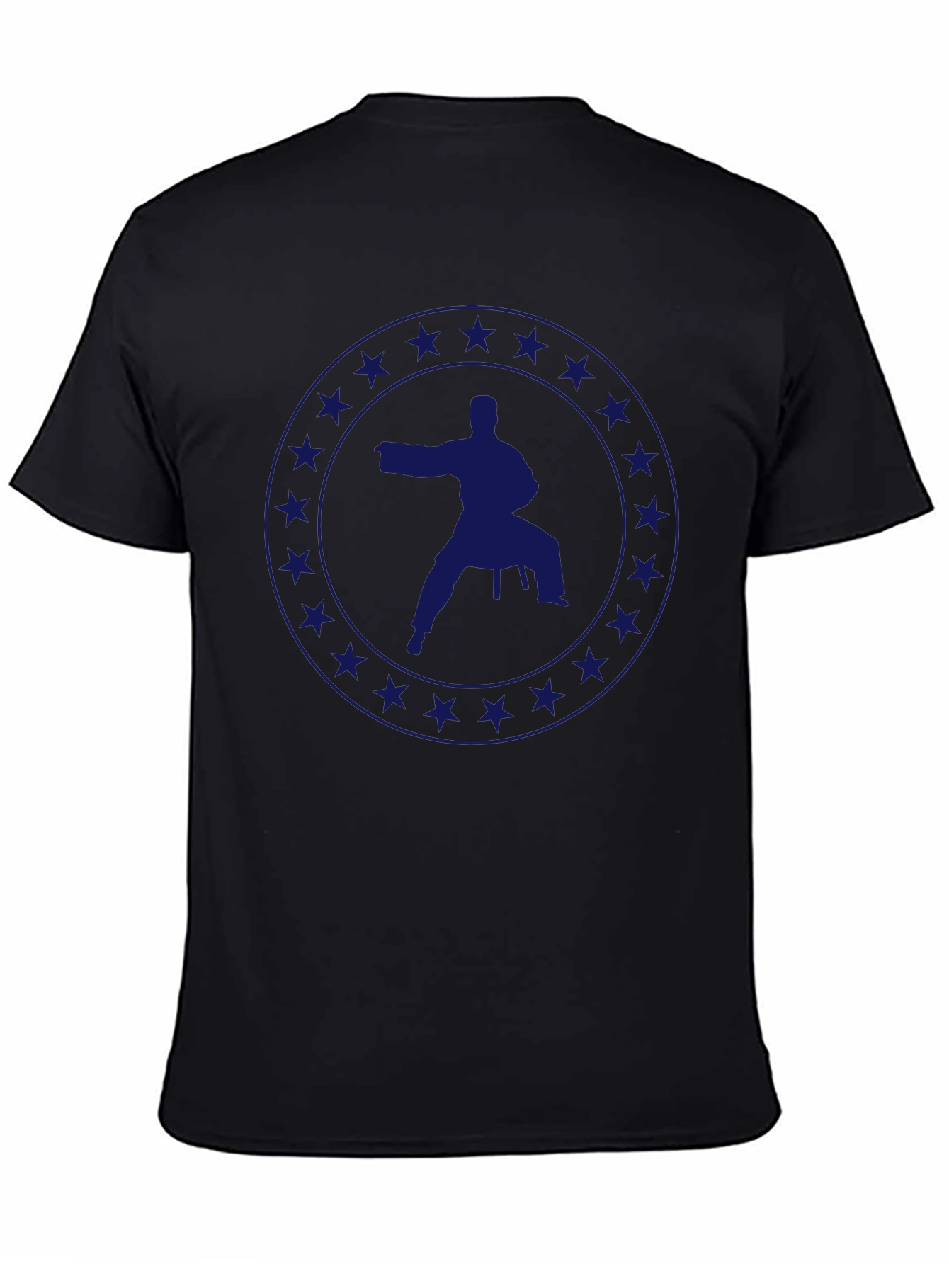 Karate Silhouette Star Circle Graphic T-Shirt