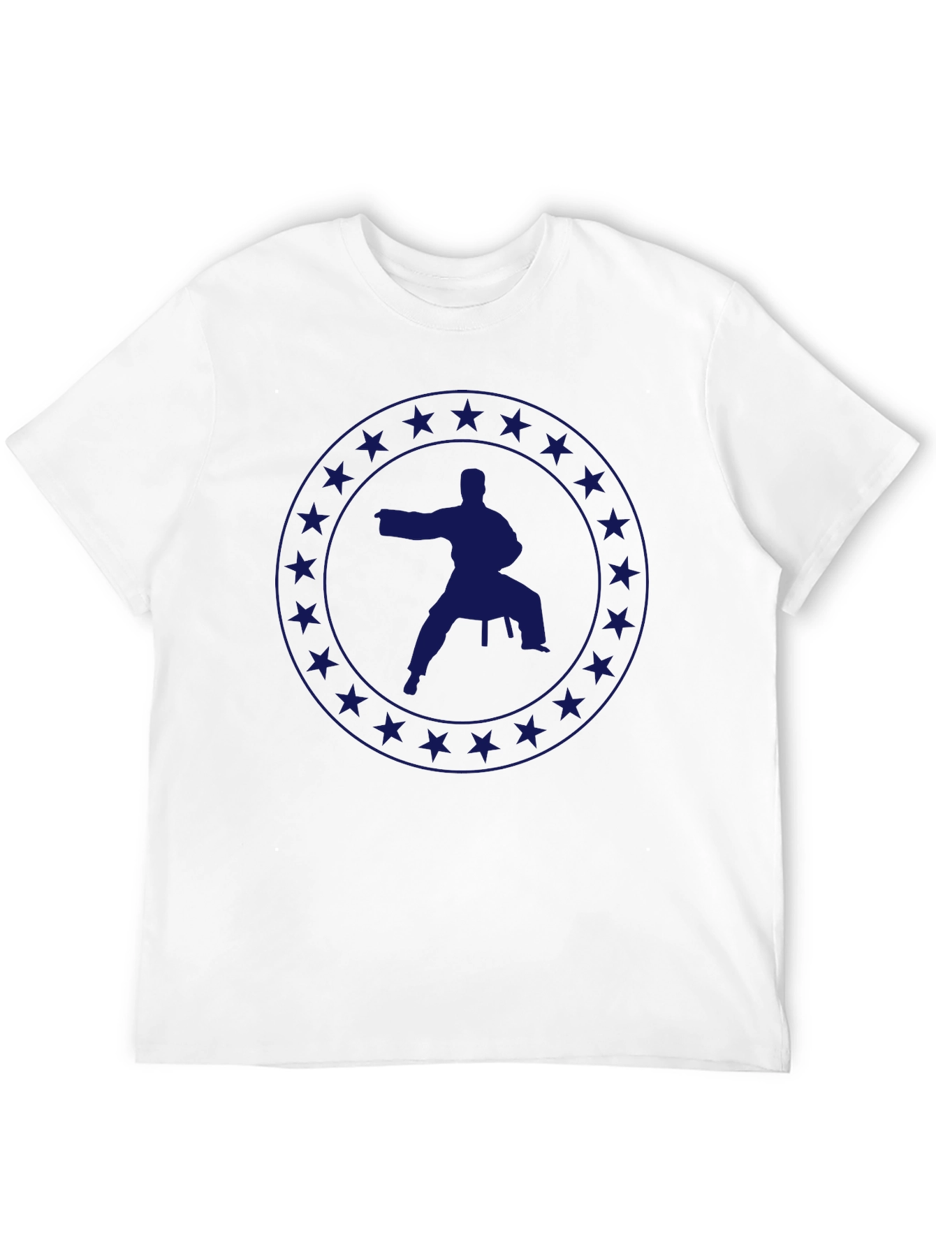 Karate Silhouette Star Circle Graphic T-Shirt