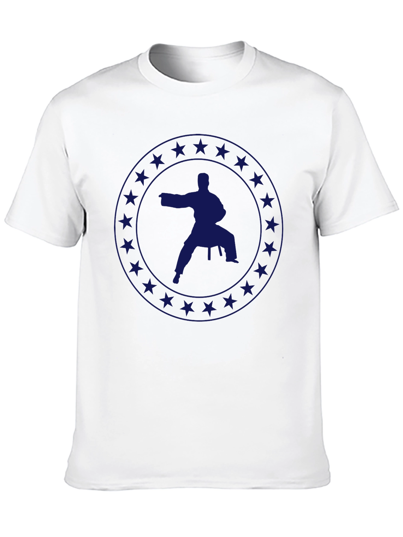 Karate Silhouette Star Circle Graphic T-Shirt
