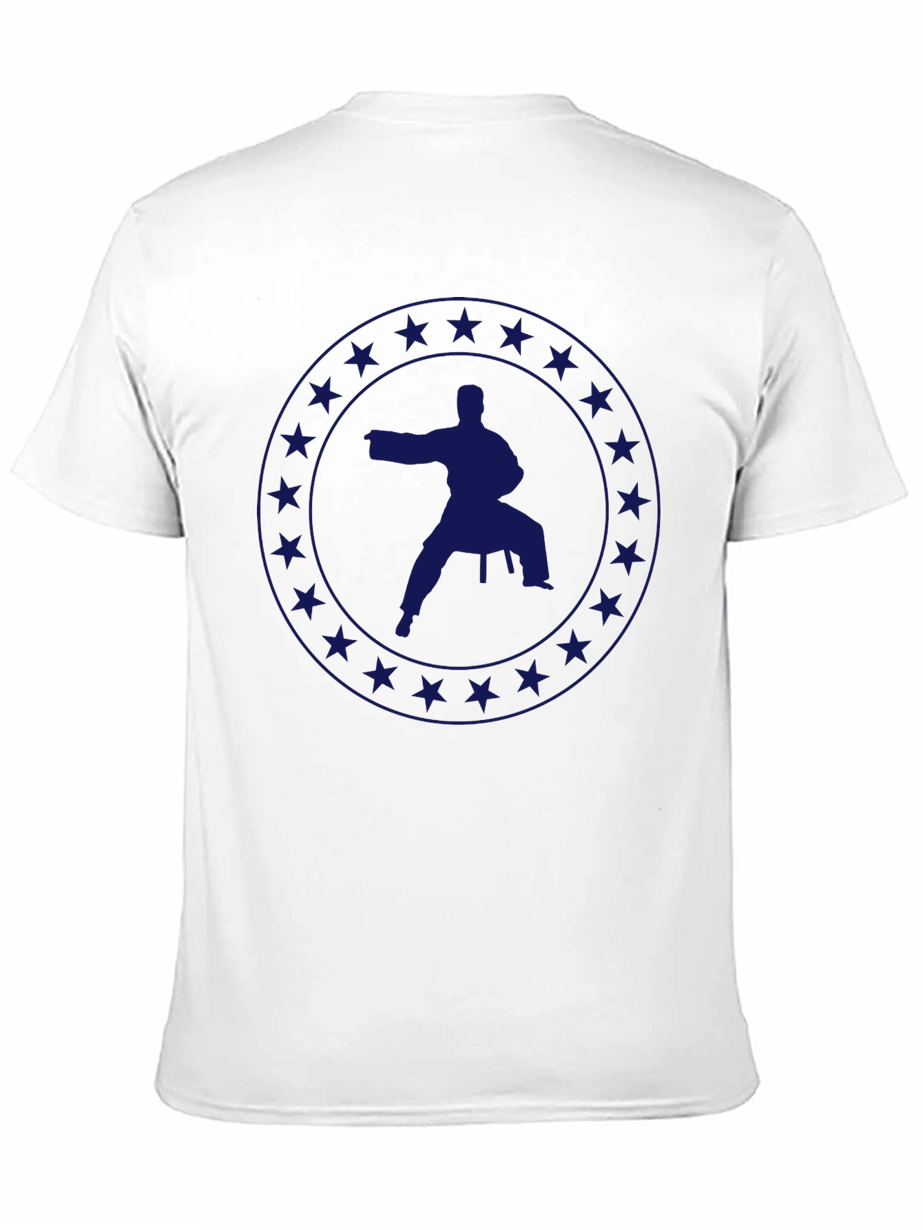 Karate Silhouette Star Circle Graphic T-Shirt