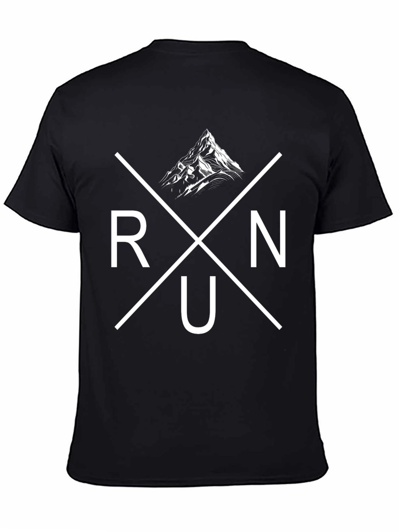 Run Mountain Graphic Tee - Black Cotton