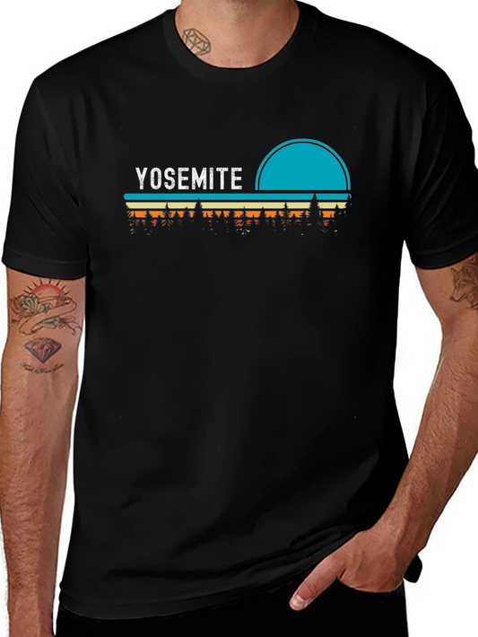 Yosemite Retro Graphic T-Shirt Black