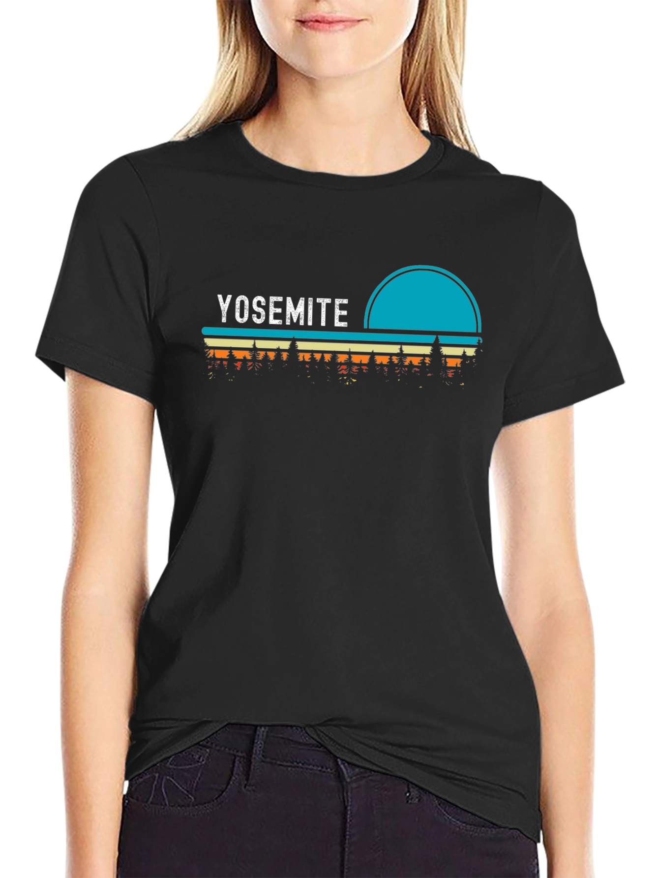 Yosemite Retro Graphic T-Shirt Black