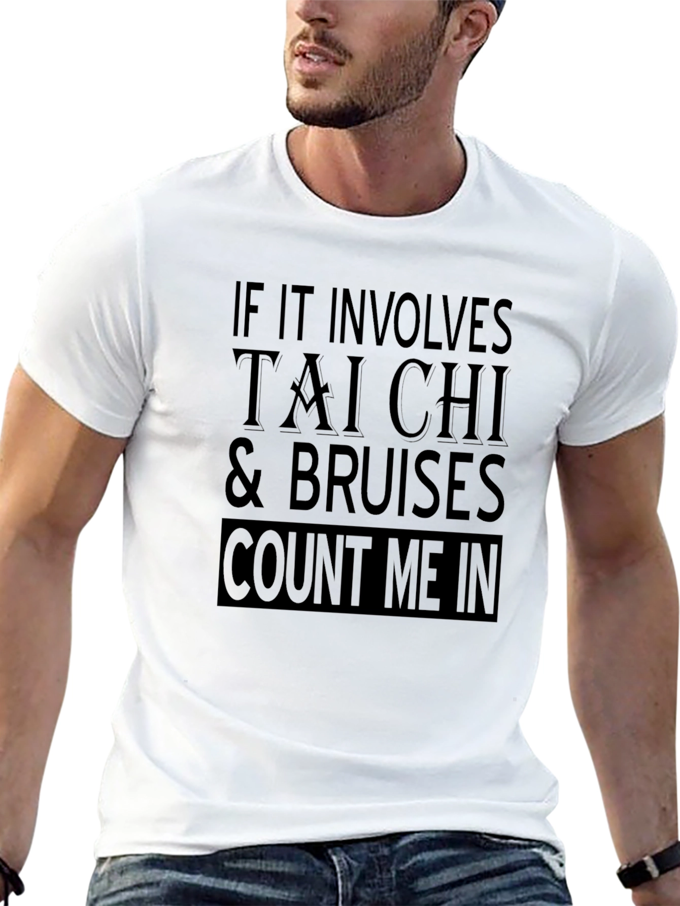 Tai Chi & Bruises Mens Black Graphic Tee