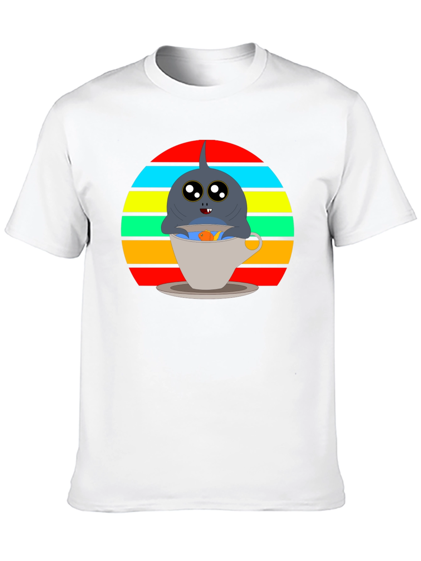 Shark in Teacup Graphic Tee - Cute & Fun