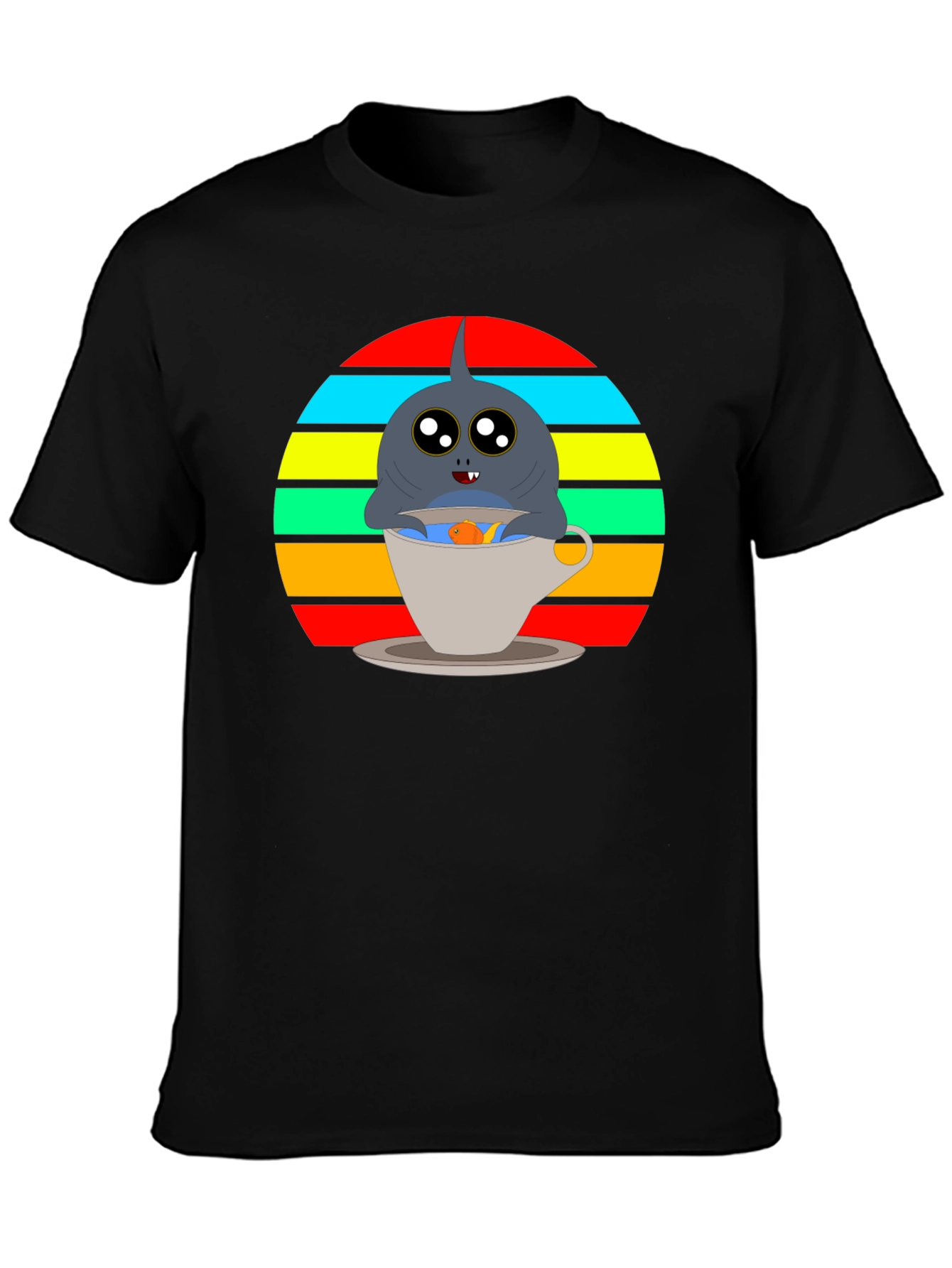 Shark in Teacup Graphic Tee - Cute & Fun