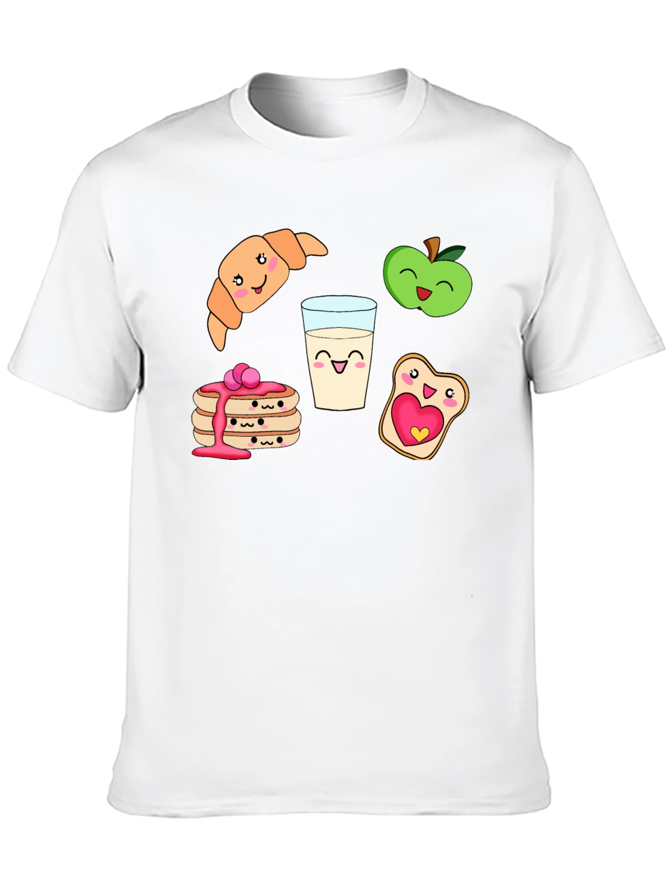 Breakfast Buddies Graphic Tee - Cute Food Cartoon Shirt