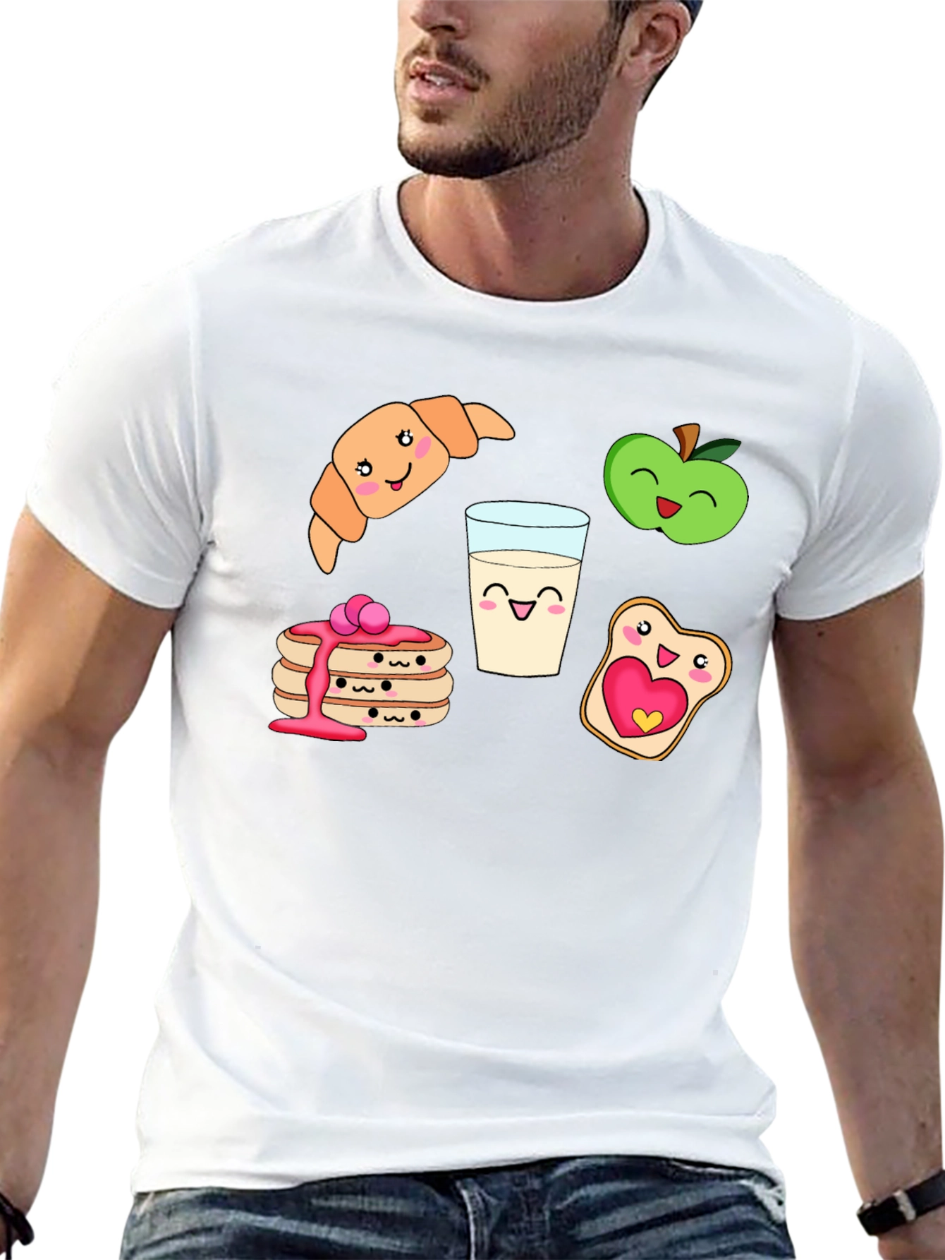 Breakfast Buddies Graphic Tee - Cute Food Cartoon Shirt