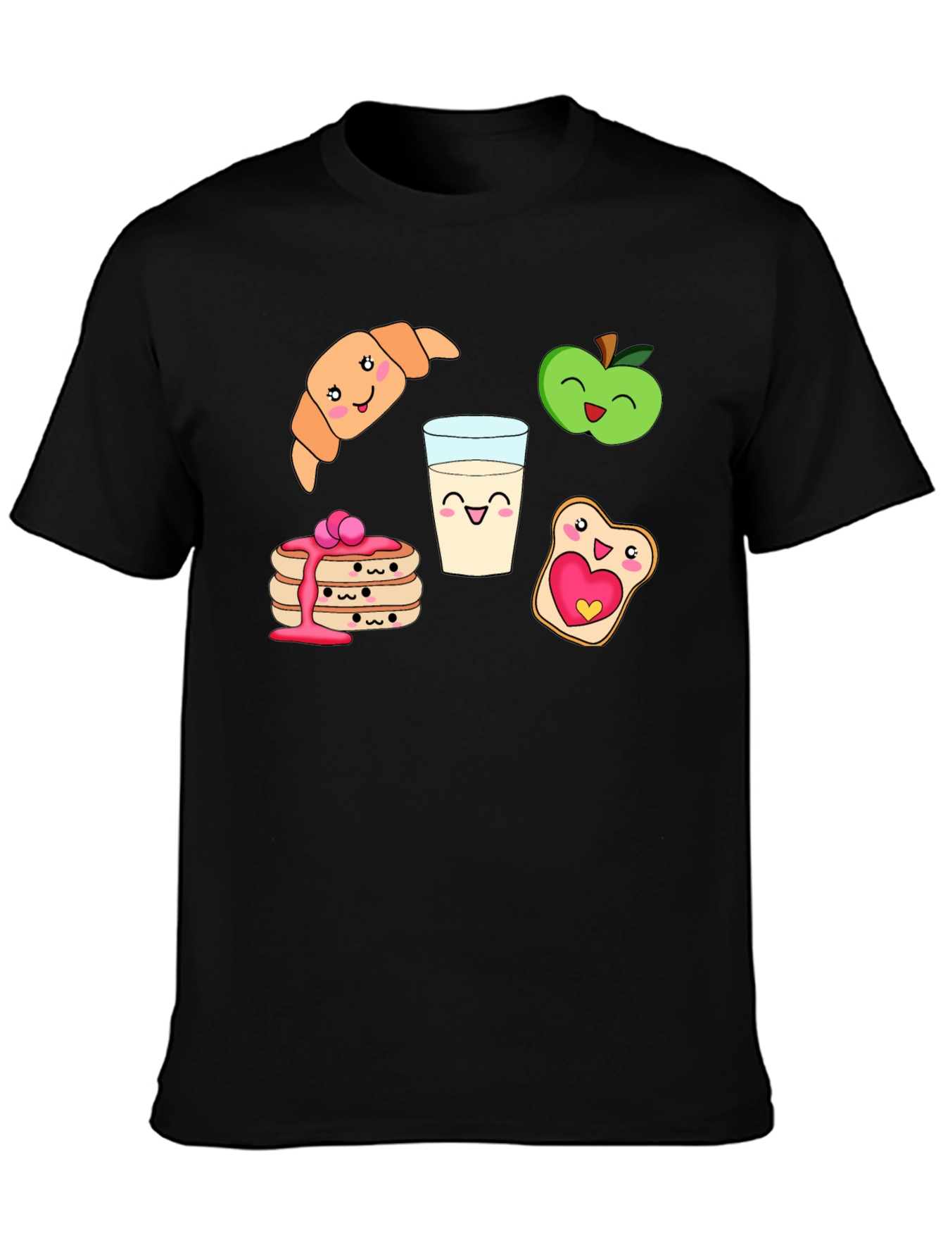 Breakfast Buddies Graphic Tee - Cute Food Cartoon Shirt
