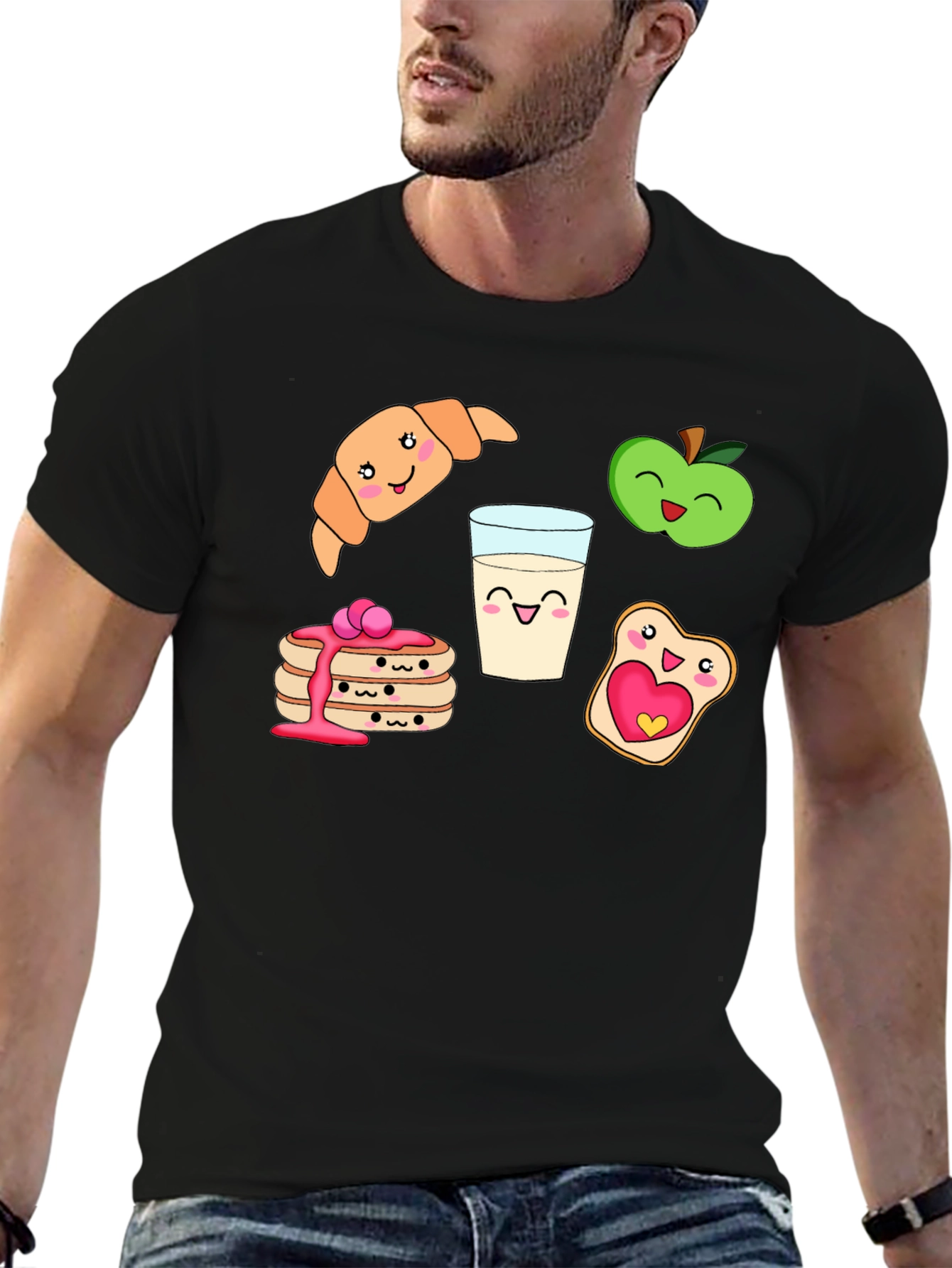 Breakfast Buddies Graphic Tee - Cute Food Cartoon Shirt
