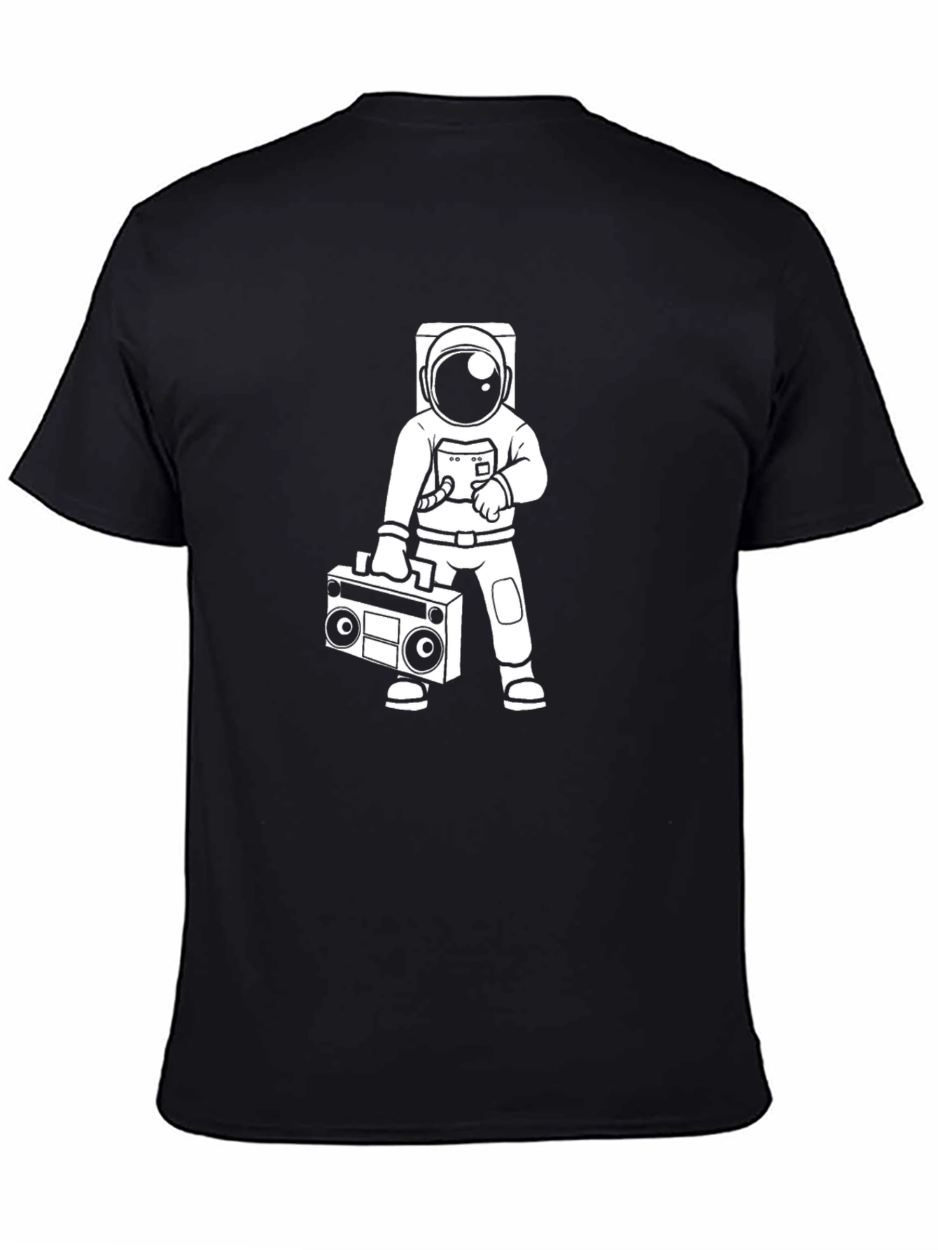 Astronaut Boombox Graphic Tee - Black