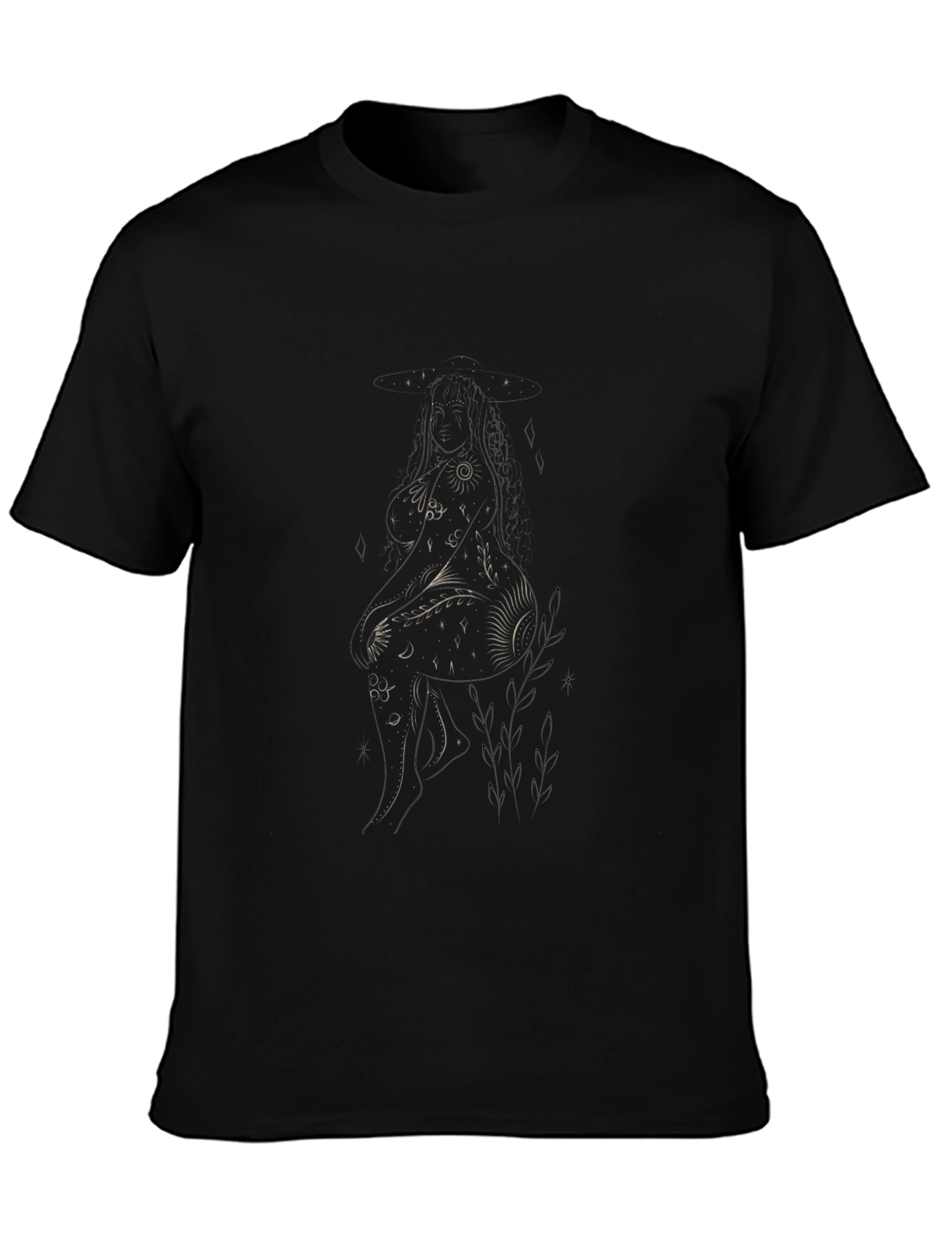 Celestial Woman Graphic Black Tee