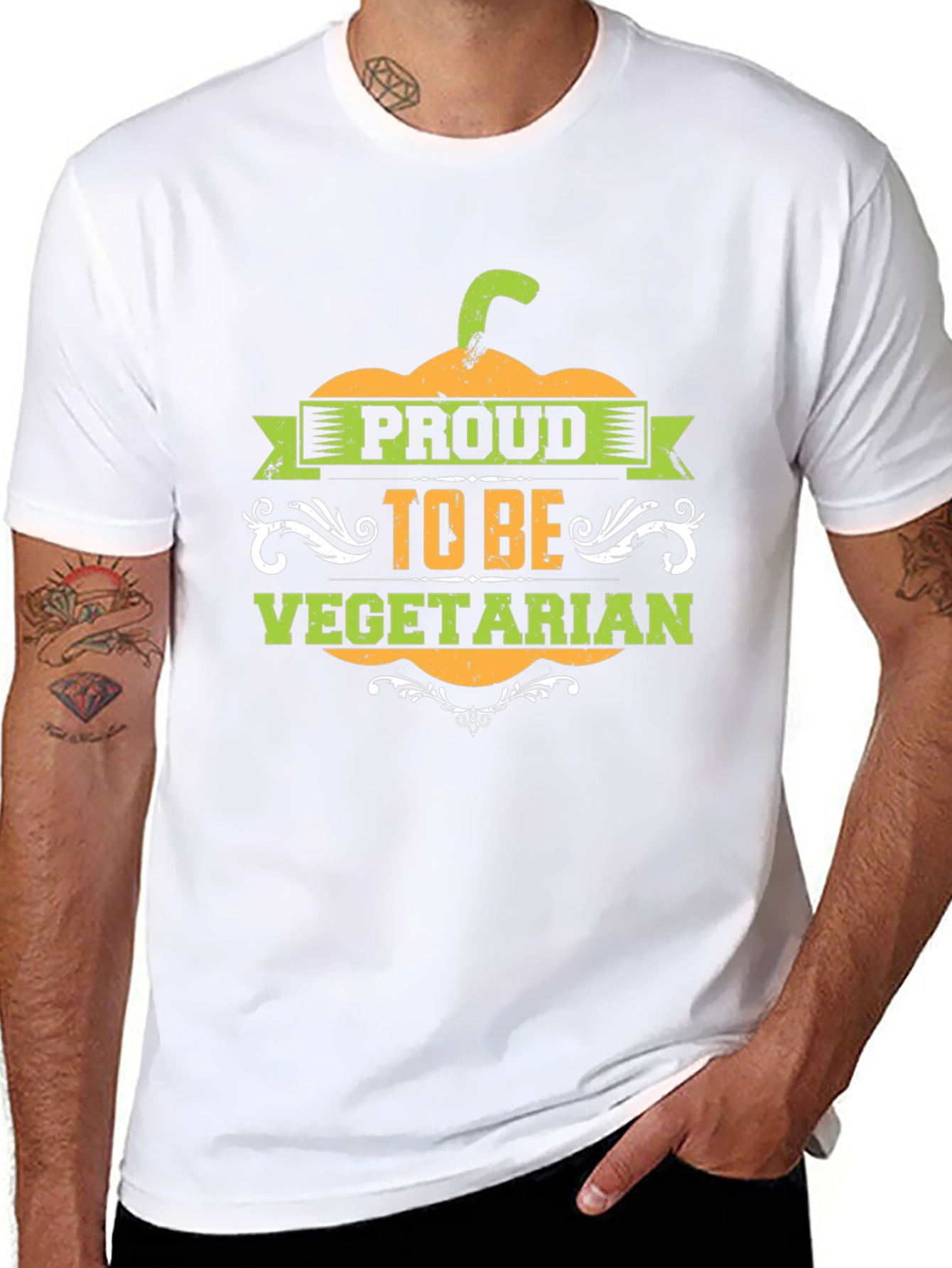 Proud Vegetarian Graphic Tee - Black