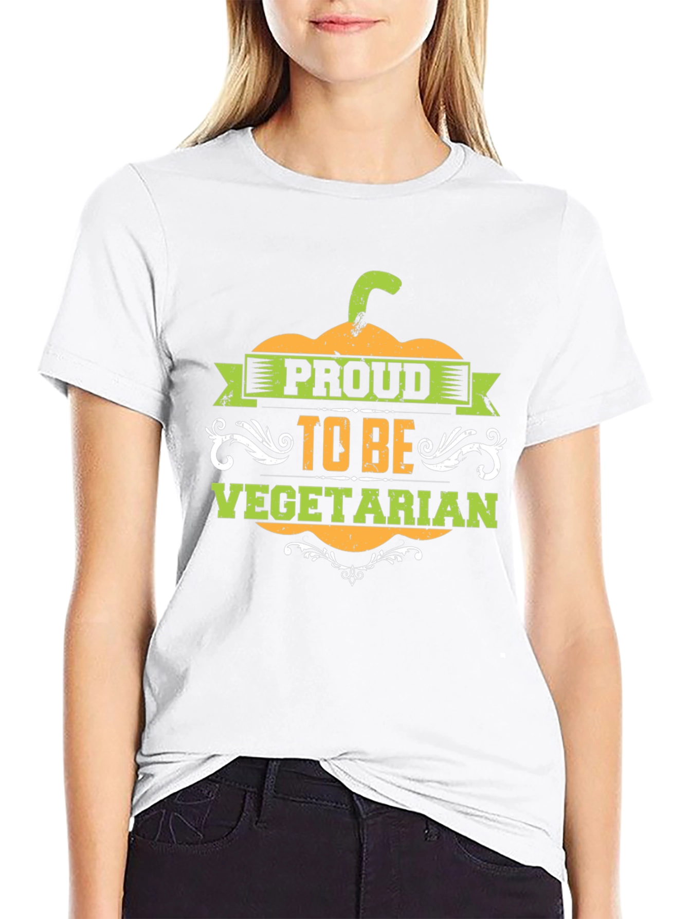 Proud Vegetarian Graphic Tee - Black