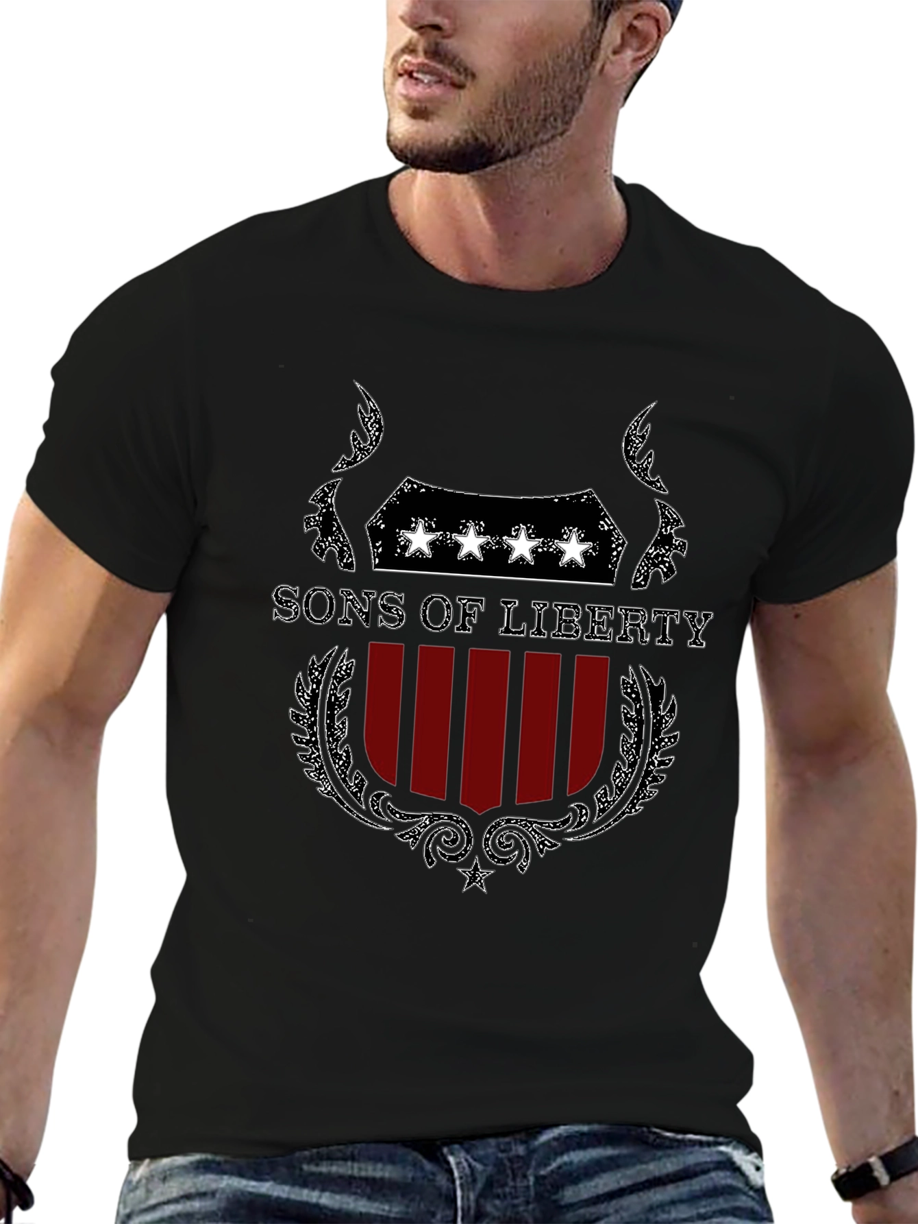 Sons of Liberty Graphic T-Shirt - Patriotic Design