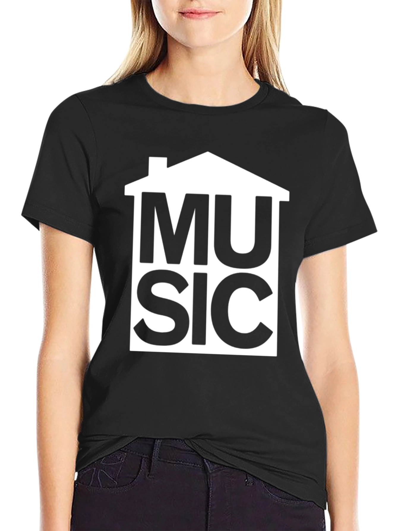 House Music Graphic T-Shirt - Black