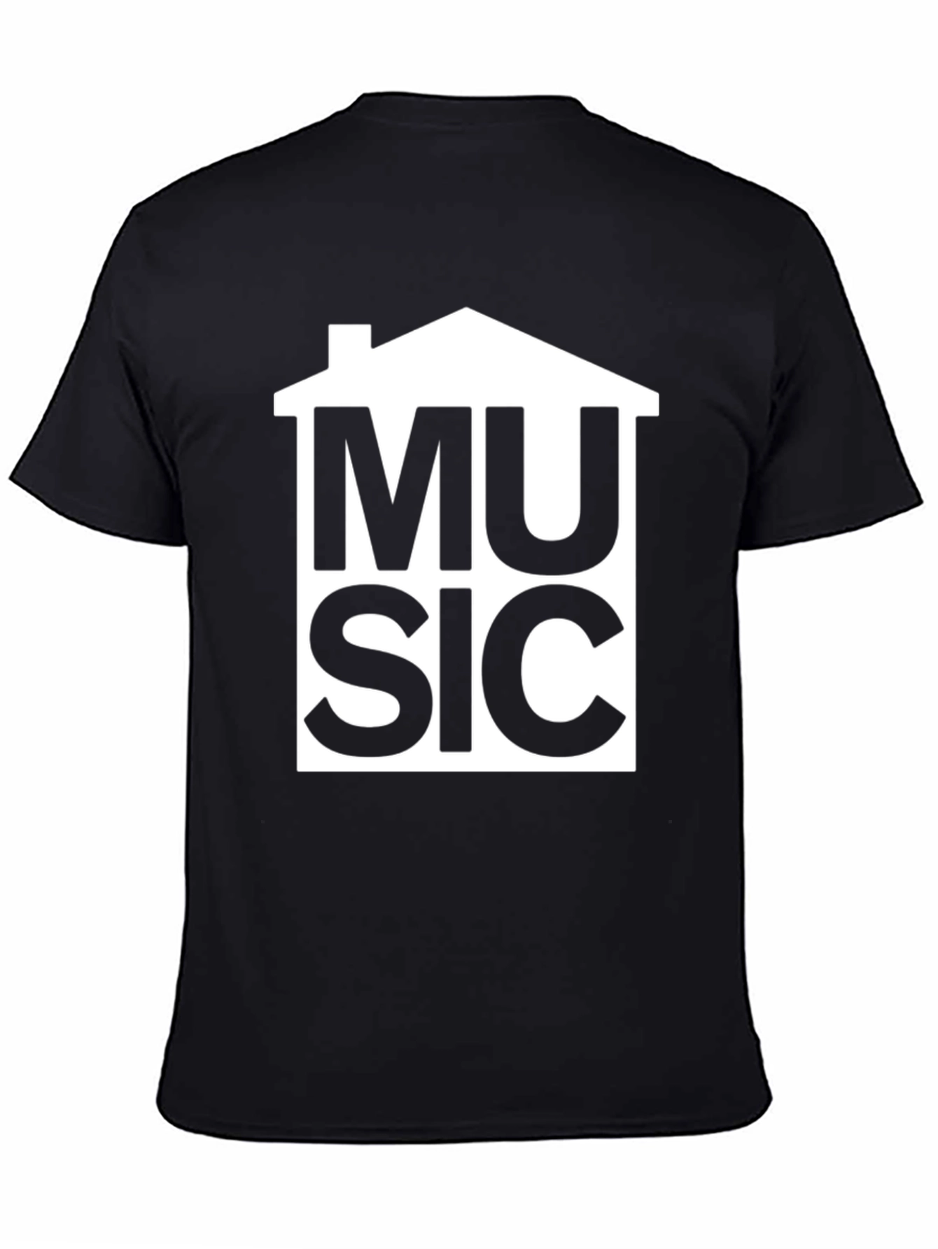 House Music Graphic T-Shirt - Black