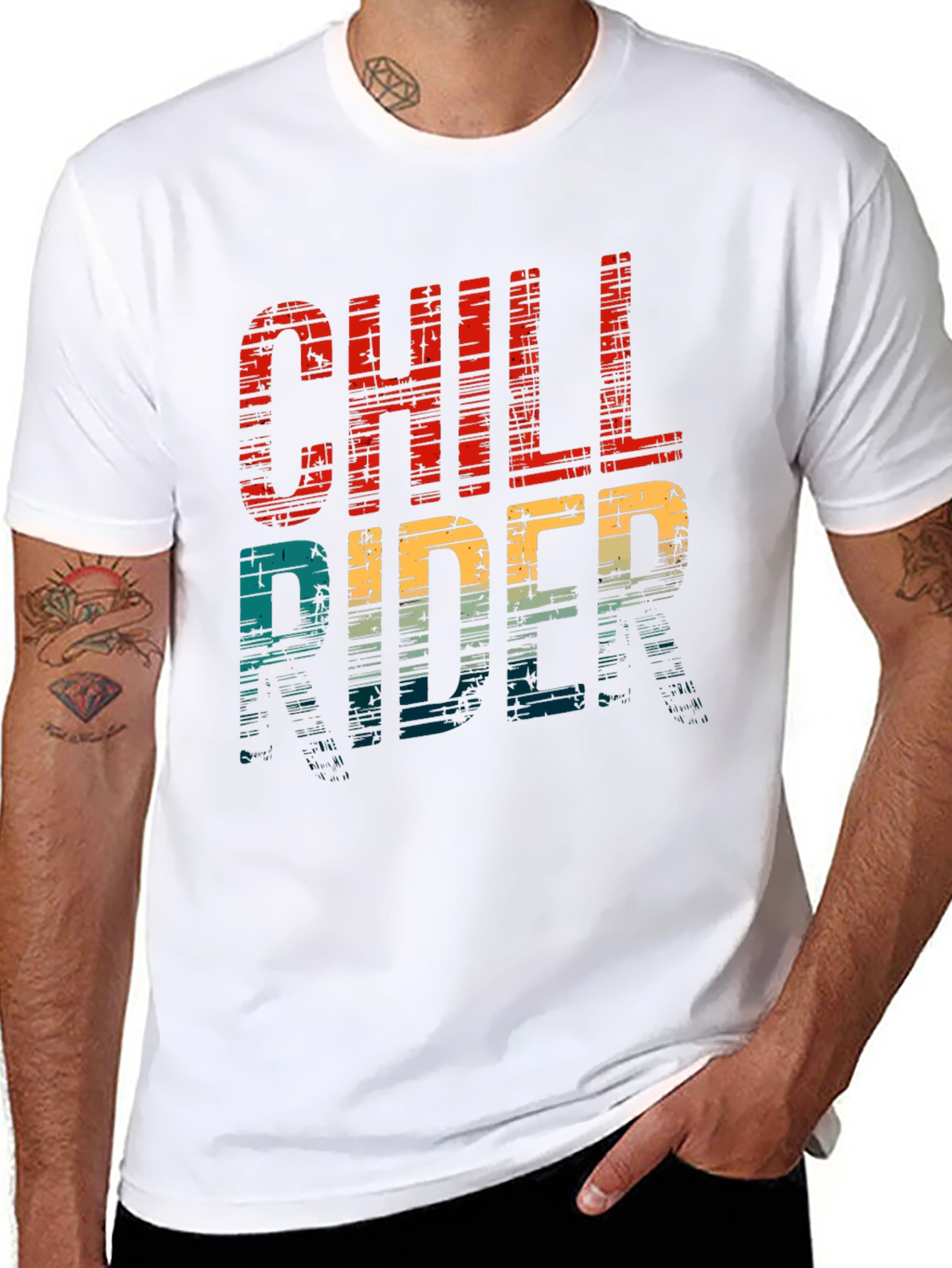 Chill Rider Retro Graphic Tee - Soft Cotton T-Shirt