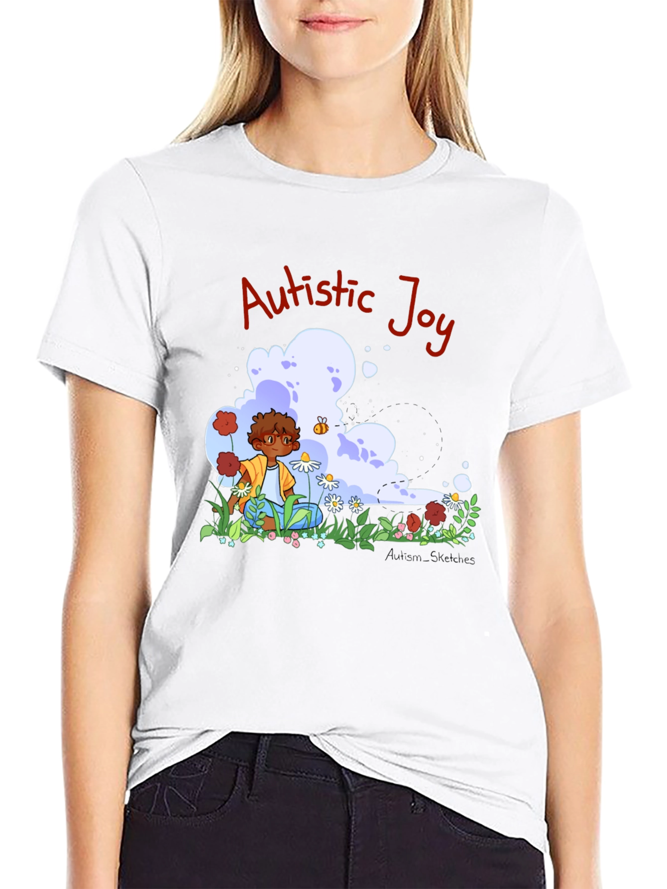 Autistic Joy Black Graphic Tee