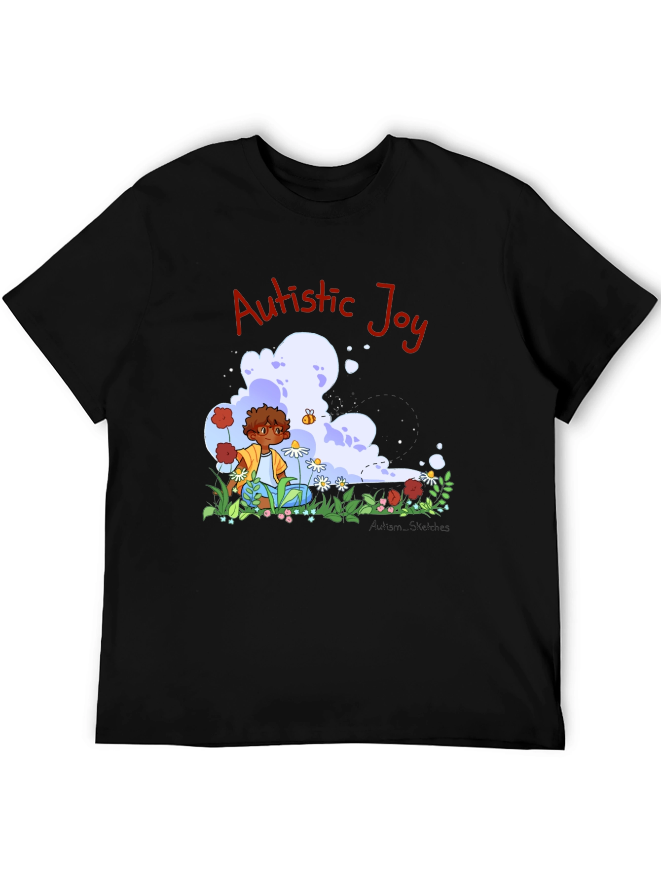 Autistic Joy Black Graphic Tee