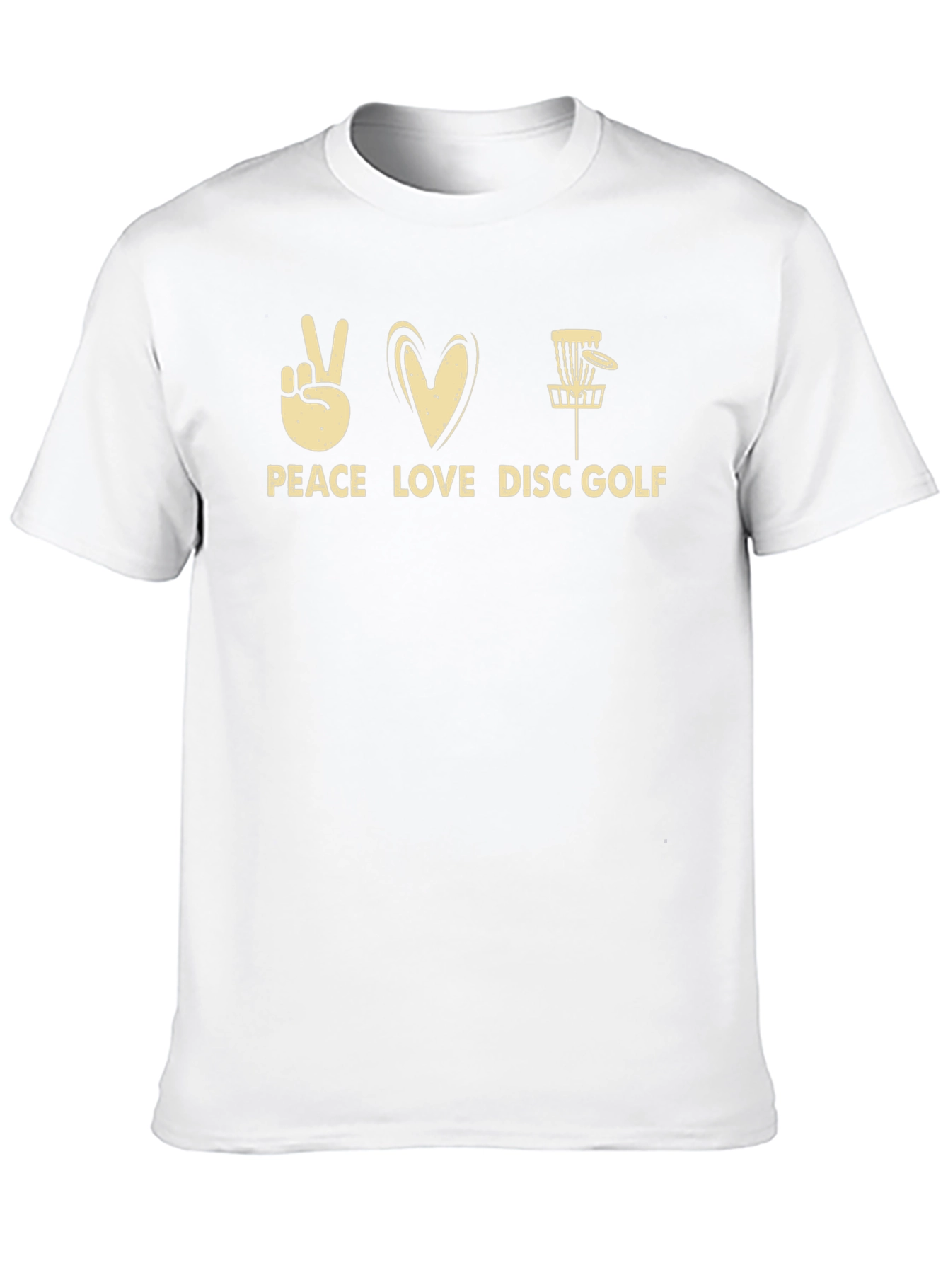 Peace Love Disc Golf T-Shirt - Black Cotton Tee