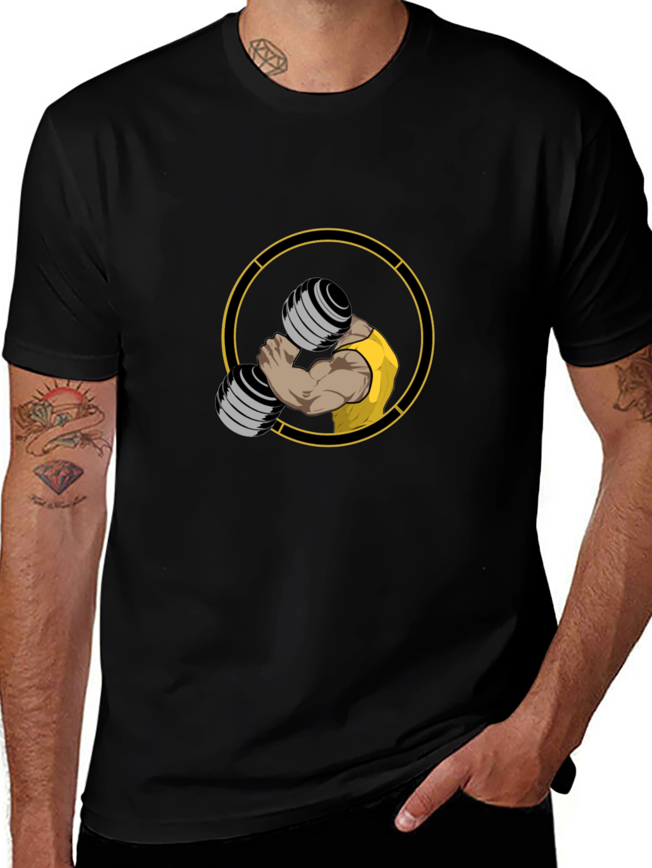 Gym Lift T-Shirt - Black Cotton Graphic Tee