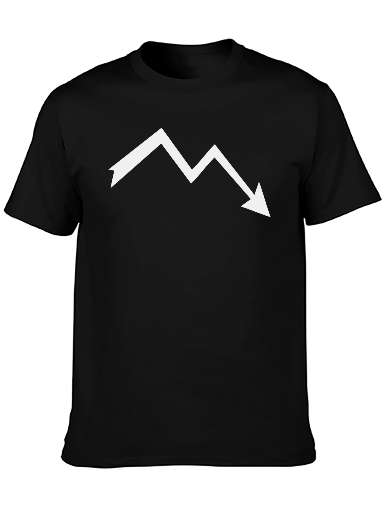 Downward Trend Graphic Tee - Black Cotton T-Shirt