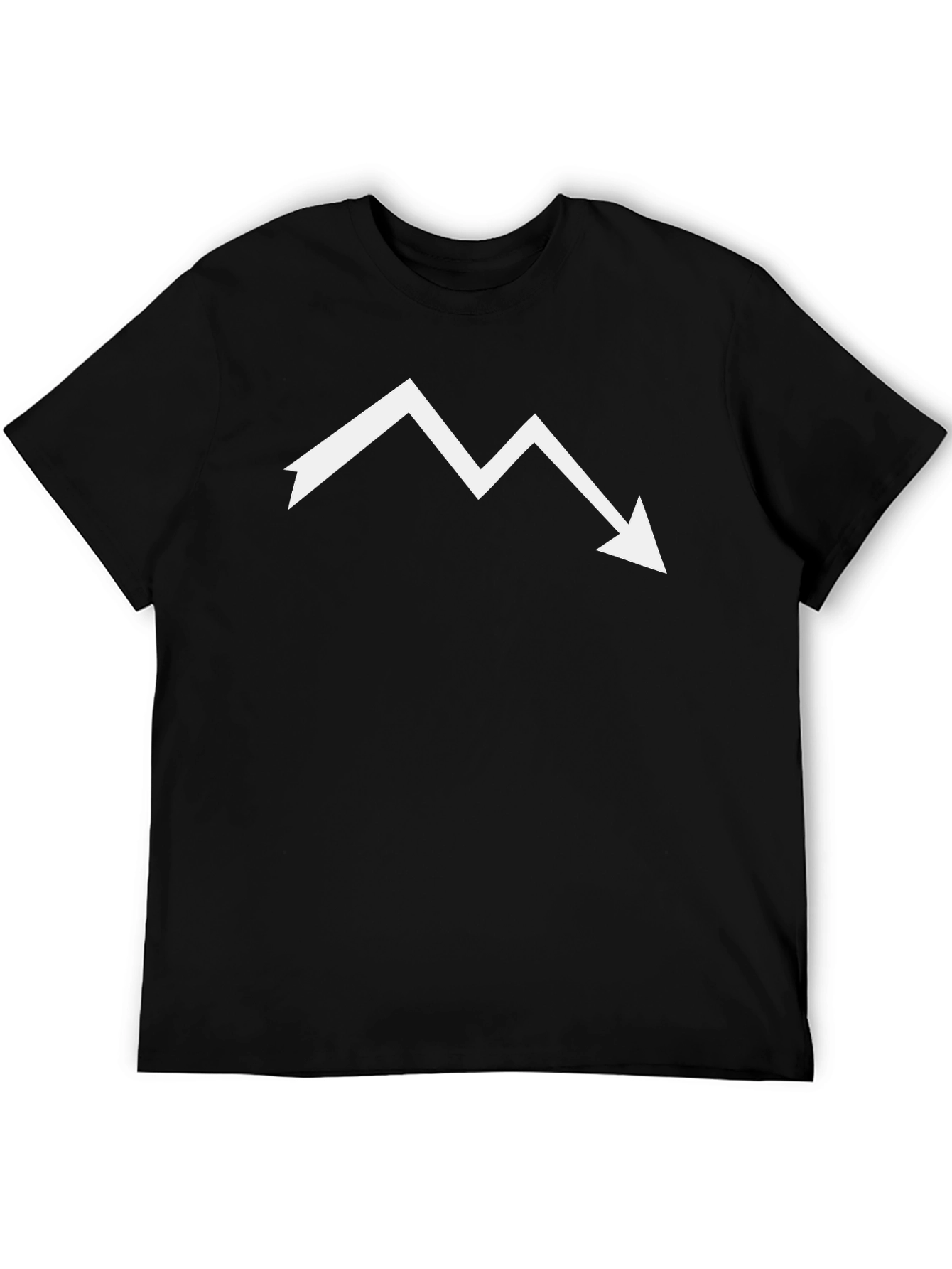 Downward Trend Graphic Tee - Black Cotton T-Shirt