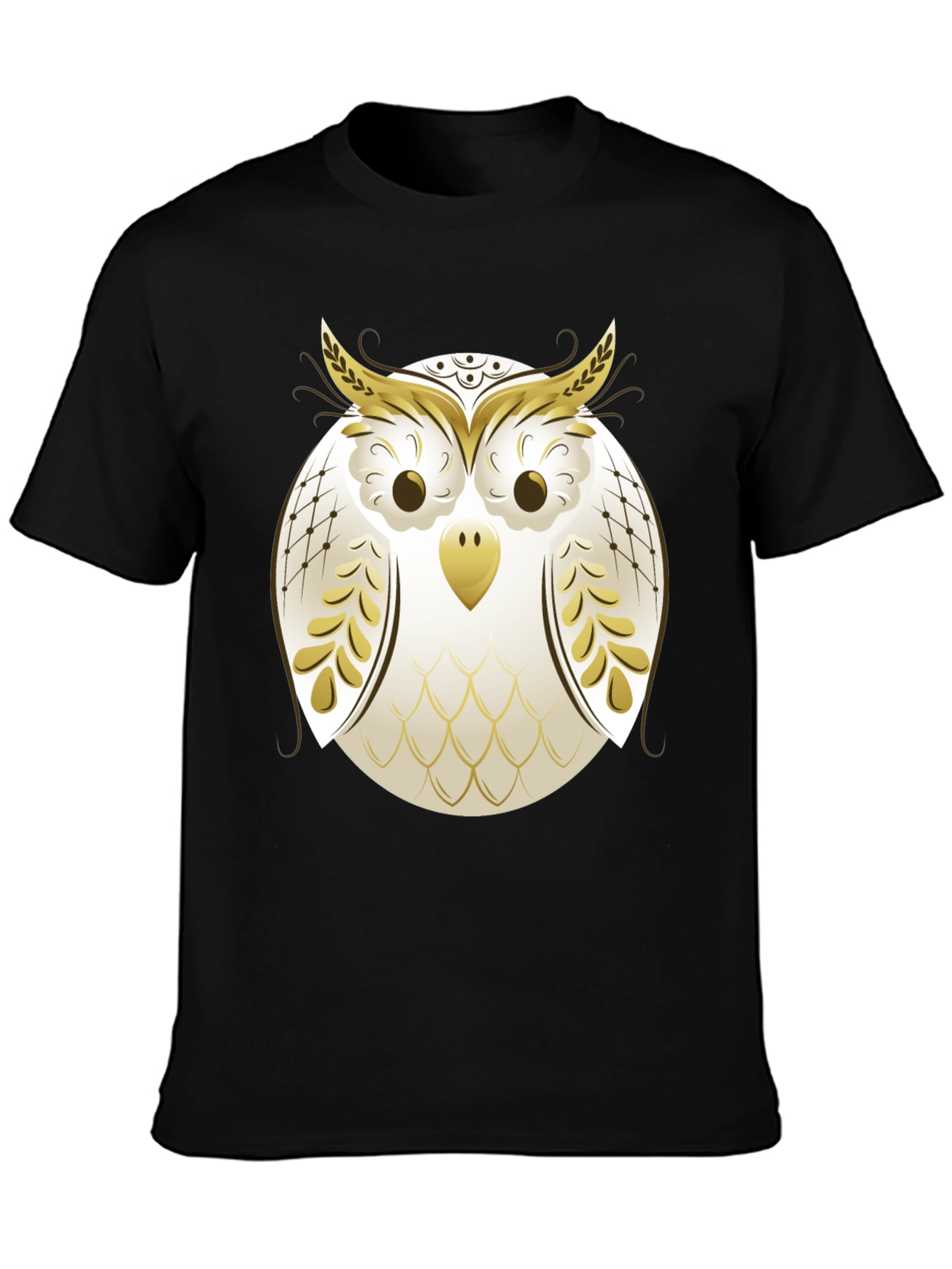 Stylish Owl Graphic Black T-Shirt