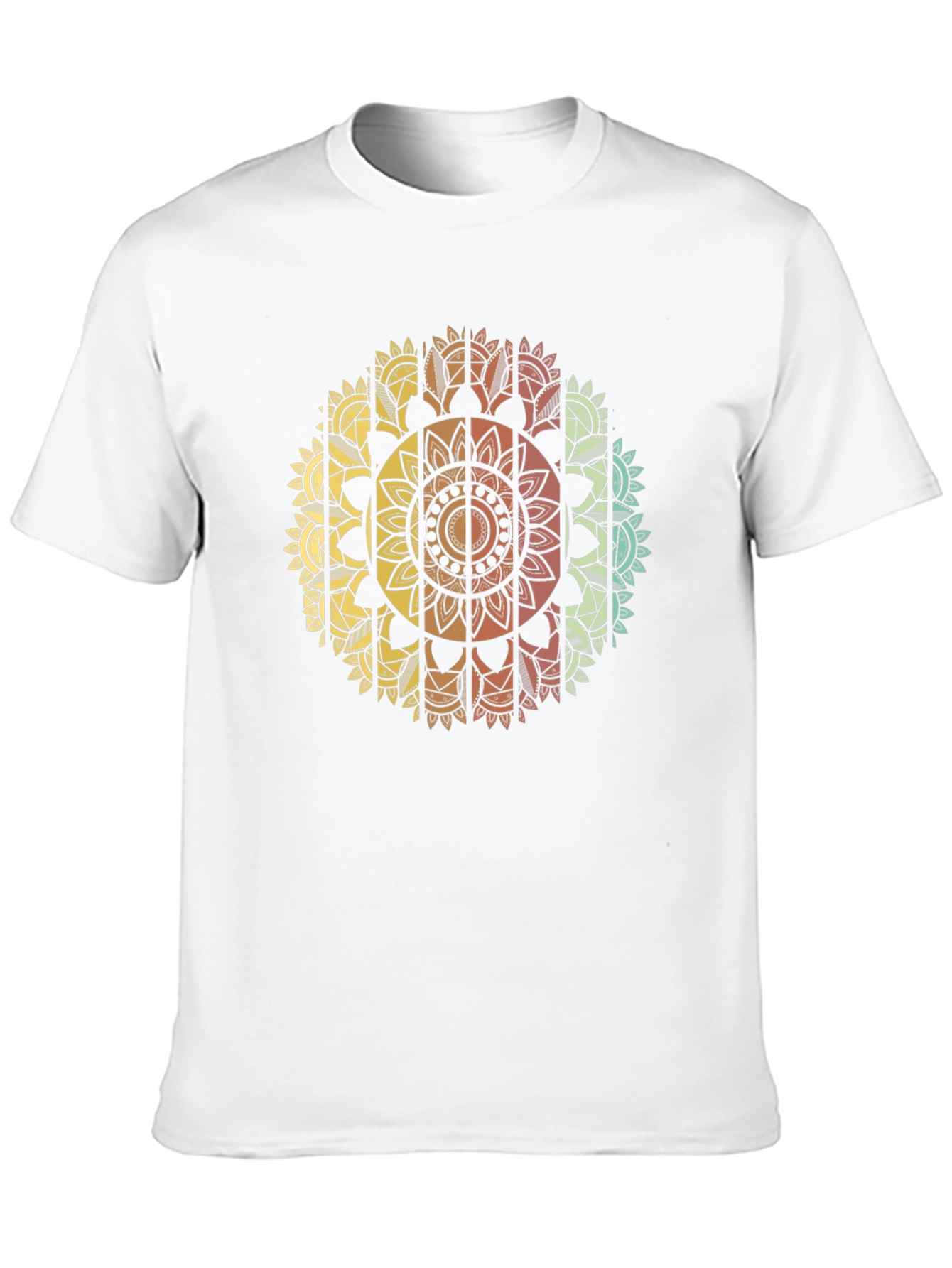 Mandala Print Mens Black T-Shirt