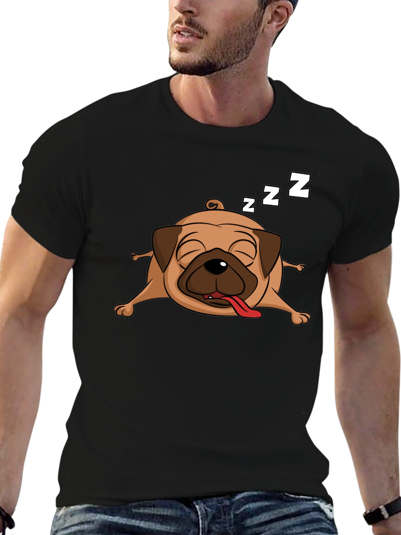 Sleeping Pug Graphic T-Shirt